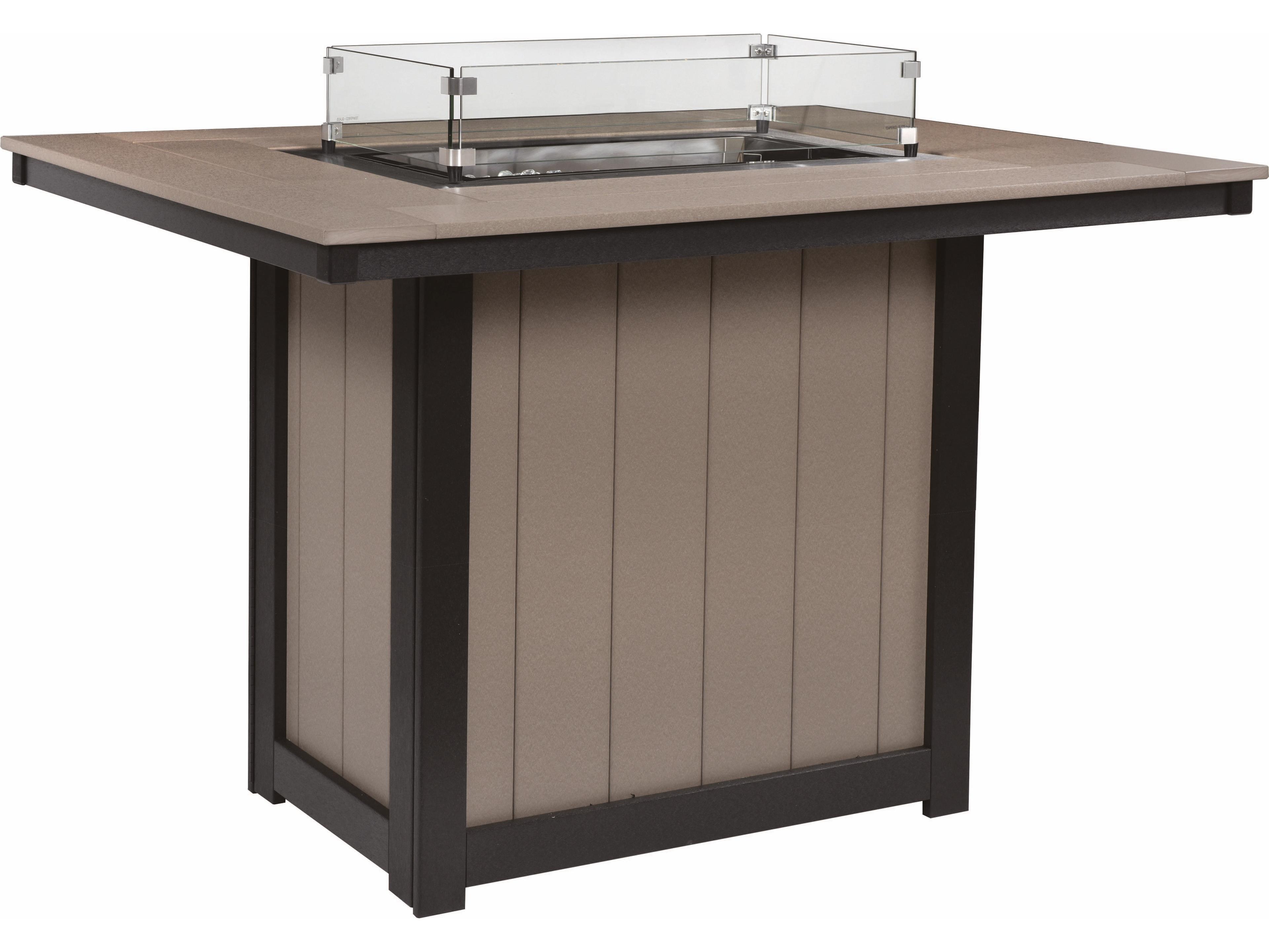 Berlin Gardens Donoma Recycled Plastic Rectangular Bar Height Outdoor Patio Fire Pit Table
