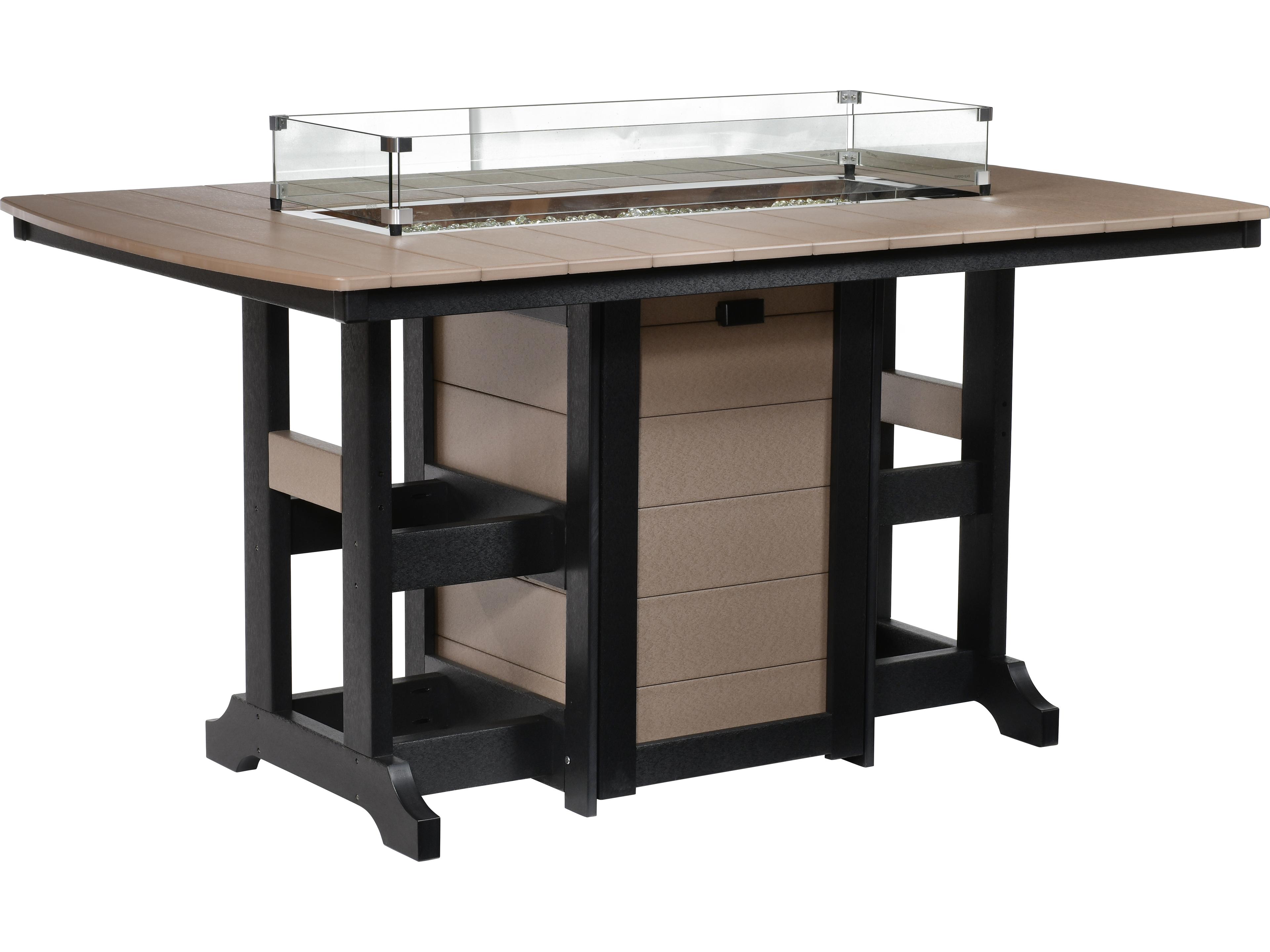 Berlin Gardens Garden Classic Recycled Plastic Rectangular Dining Height Outdoor Fire Pit Table