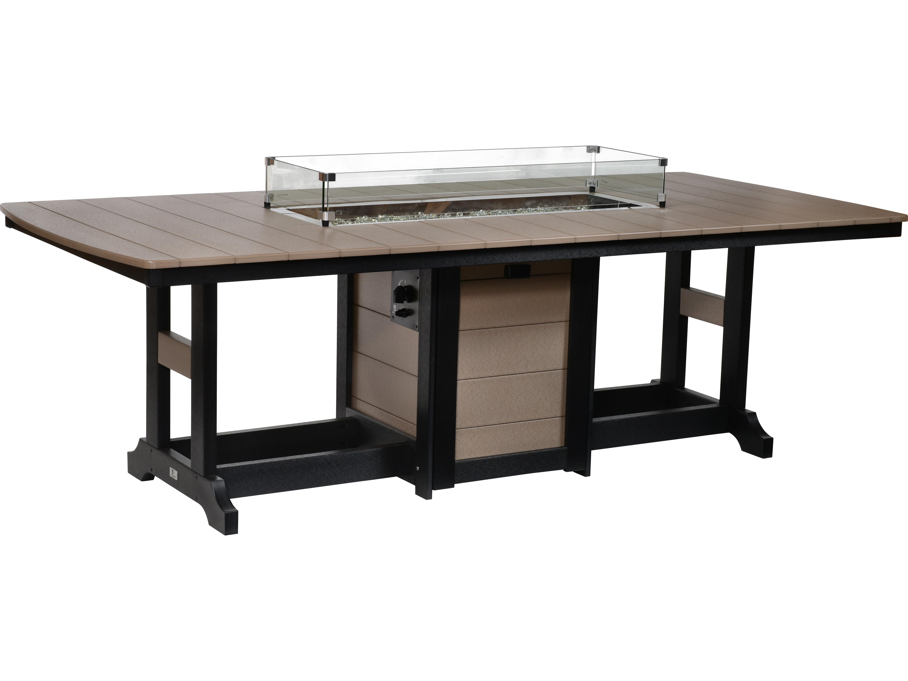 Berlin Gardens Garden Classic Recycled Plastic Rectangular Counter Height Patio Fire Pit Table