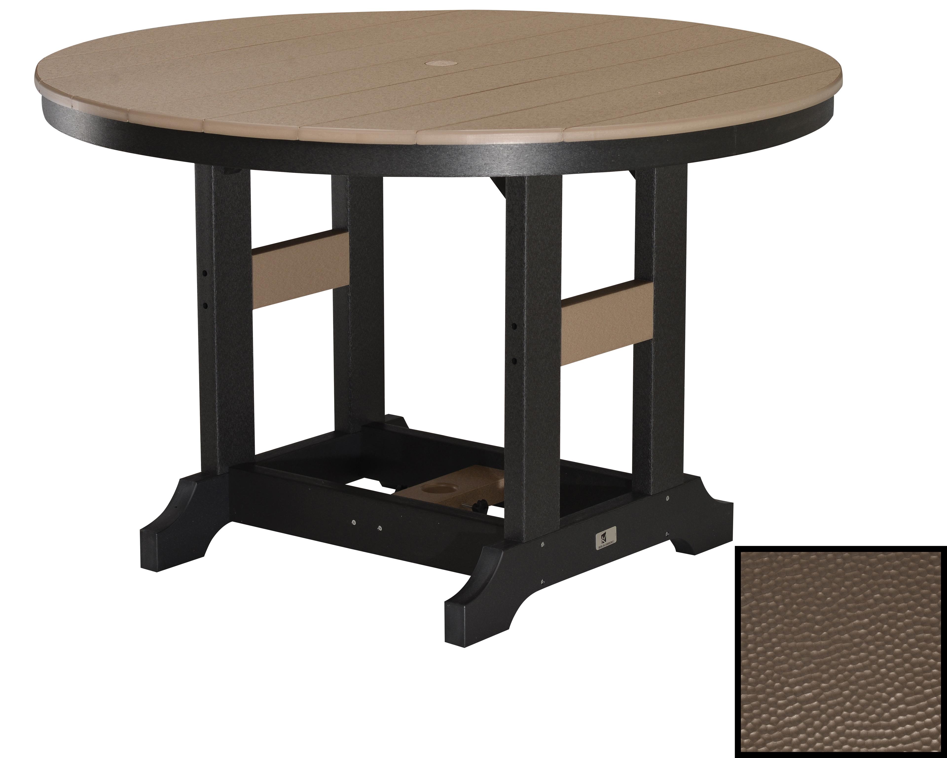 Berlin Gardens Garden Classic Recycled Plastic Hammered Round Outdoor Patio Bar Height Table
