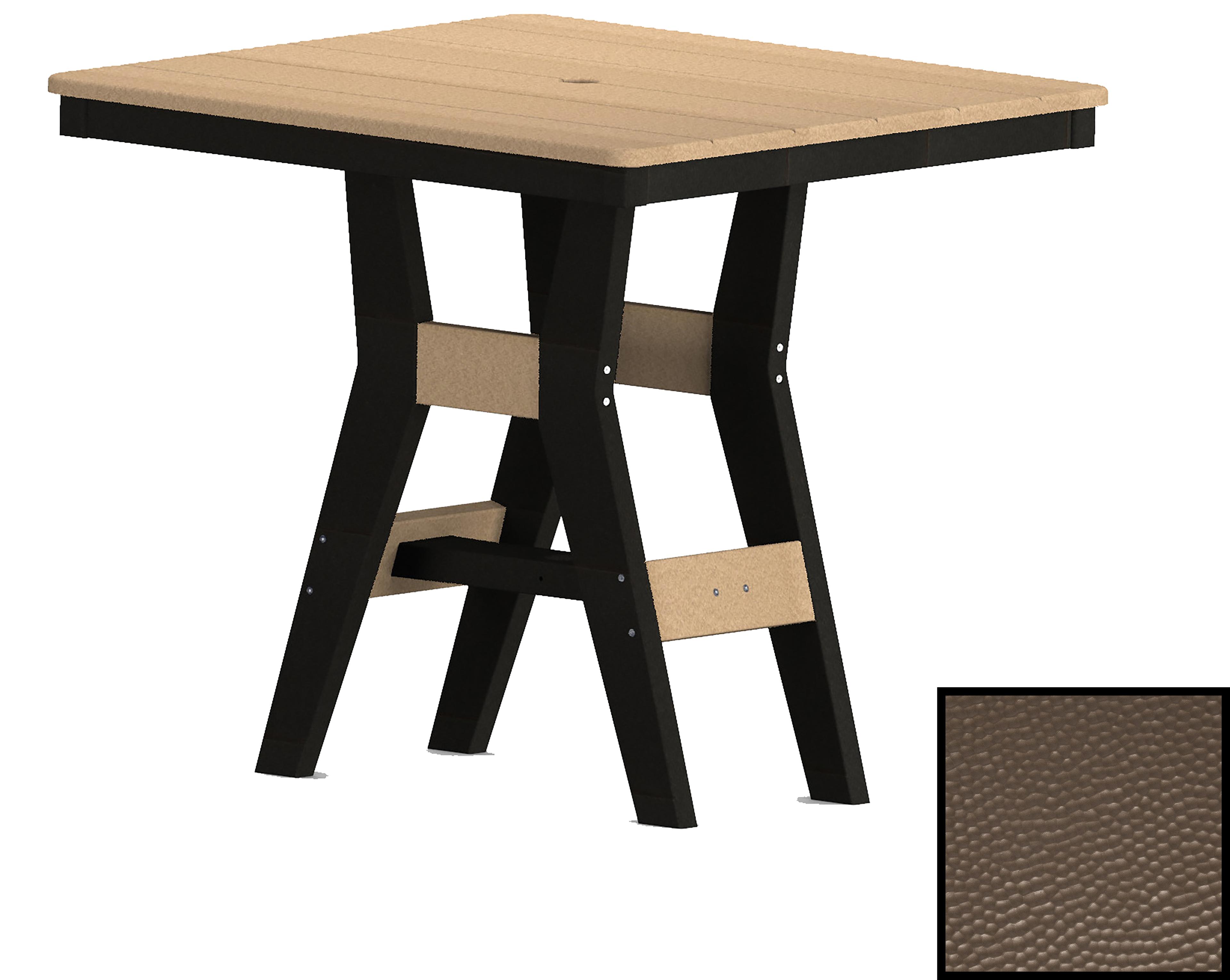 Berlin Gardens Harbor Recycled Plastic Hammered Square Outdoor Dining Table