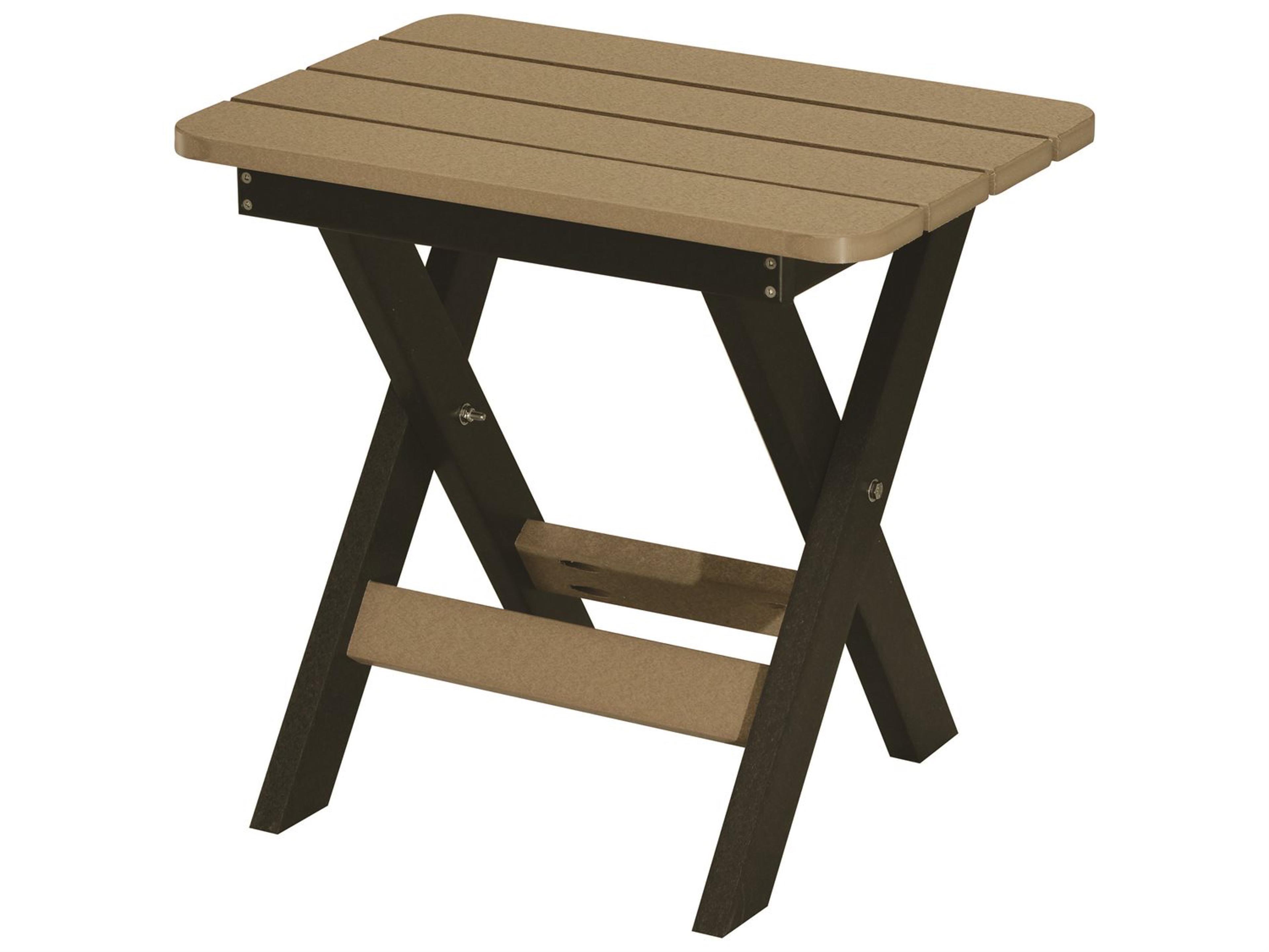 Berlin Gardens Accessories Recycled Plastic Rectangular Folding End Table