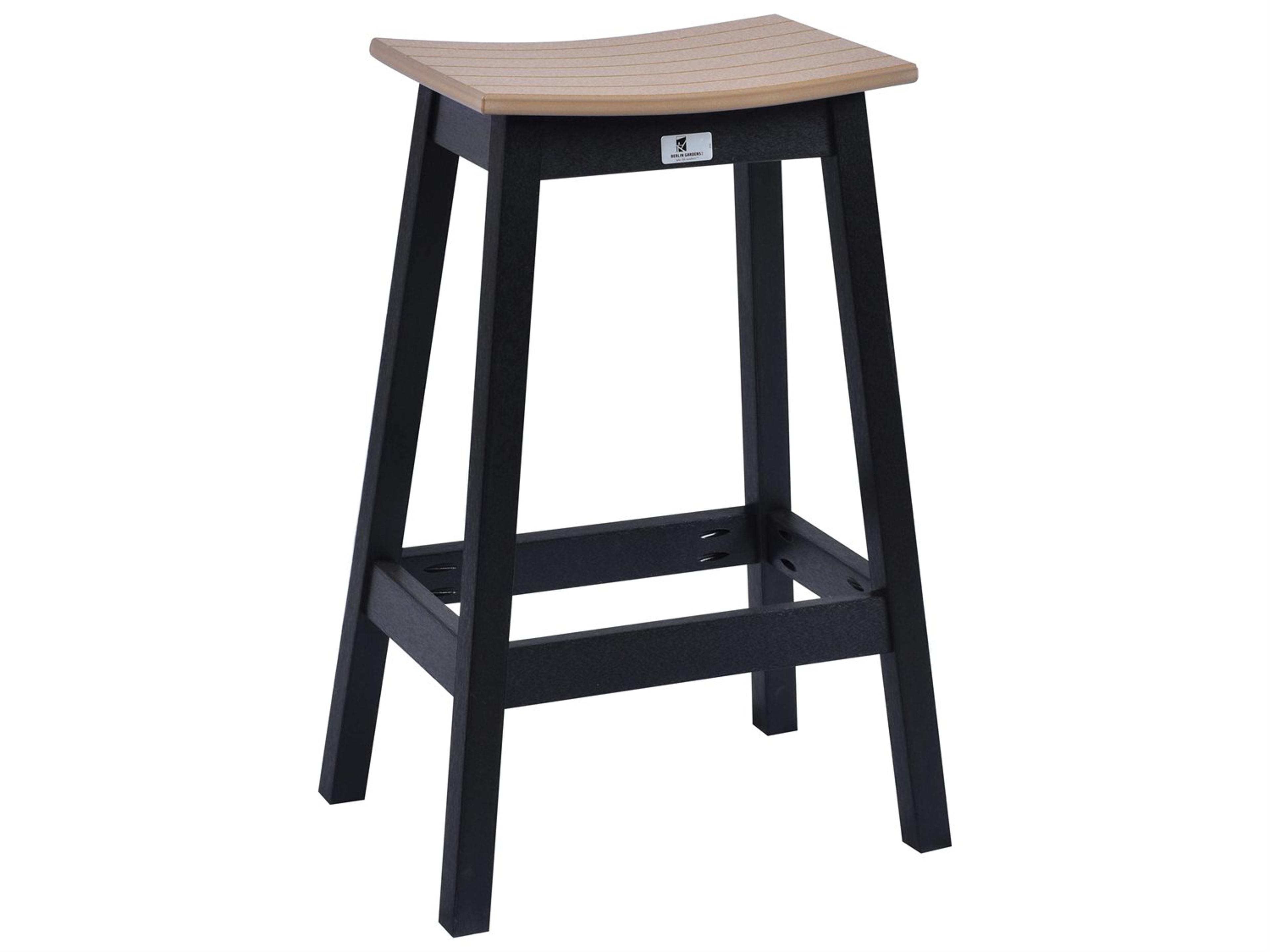 Berlin Gardens Recycled Plastic Saddle Patio Bar Stool