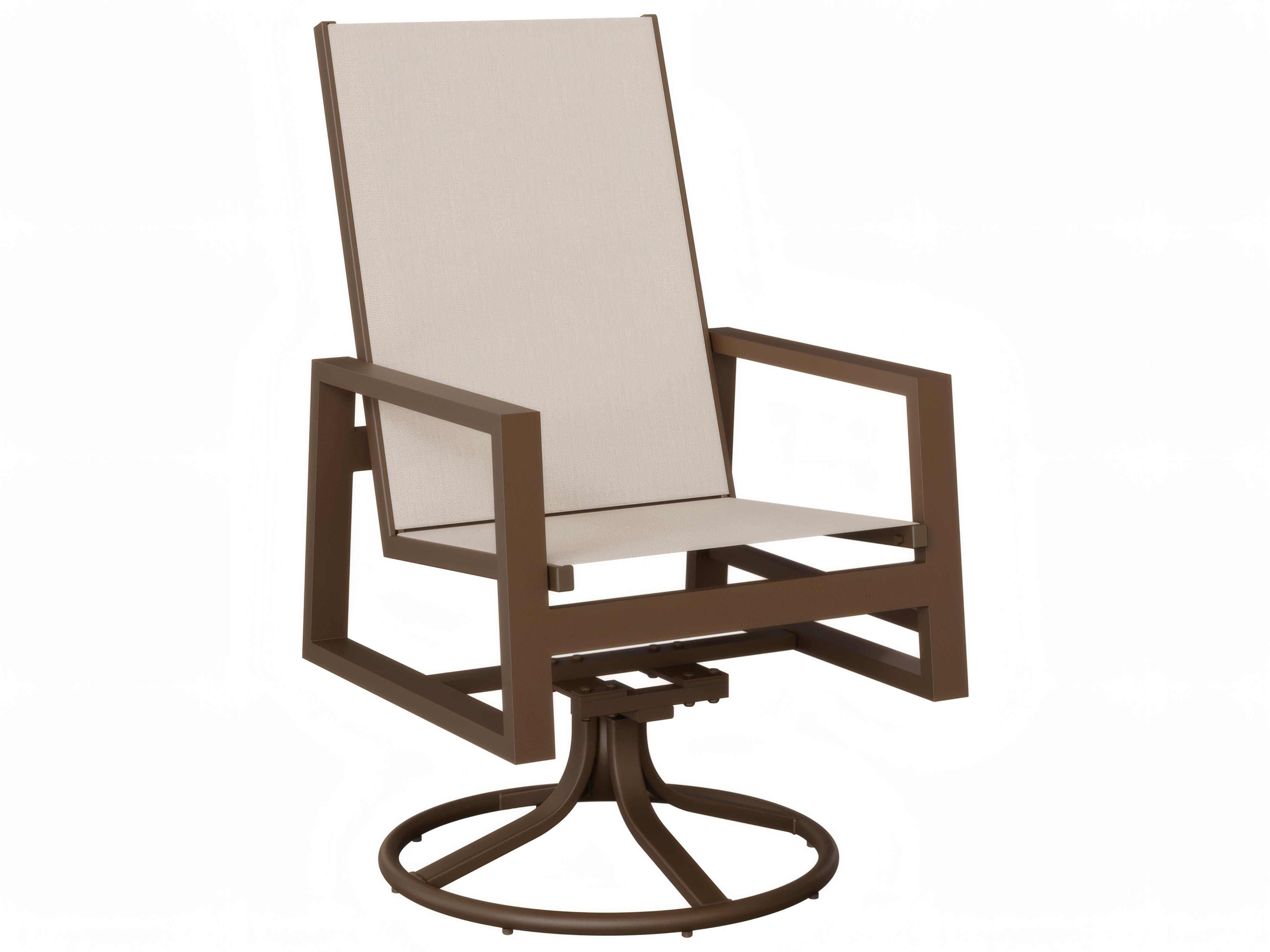 Berlin Gardens Vida Aluminum High-Back Sling Swivel Rocker Dining Chair
