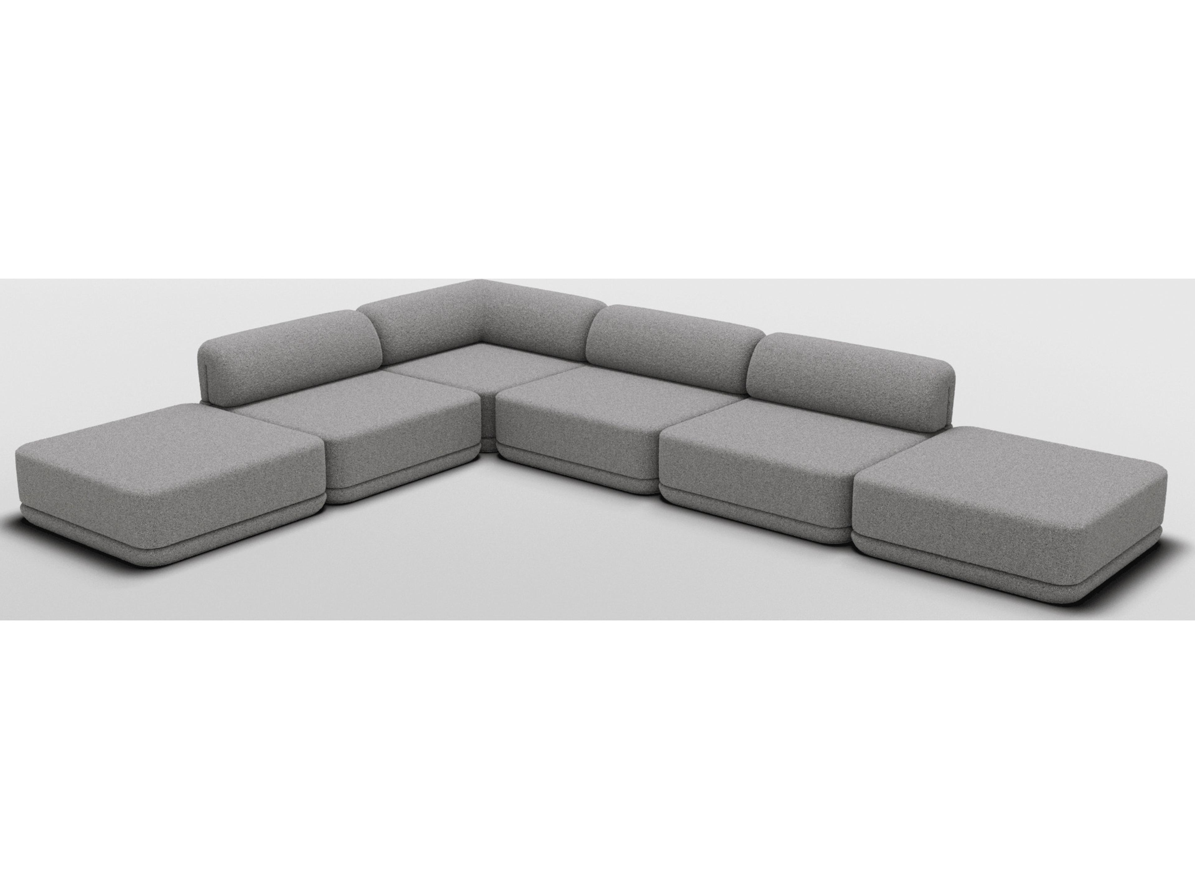 Bend Goods Cube Gray Upholstered Sectional Sofa