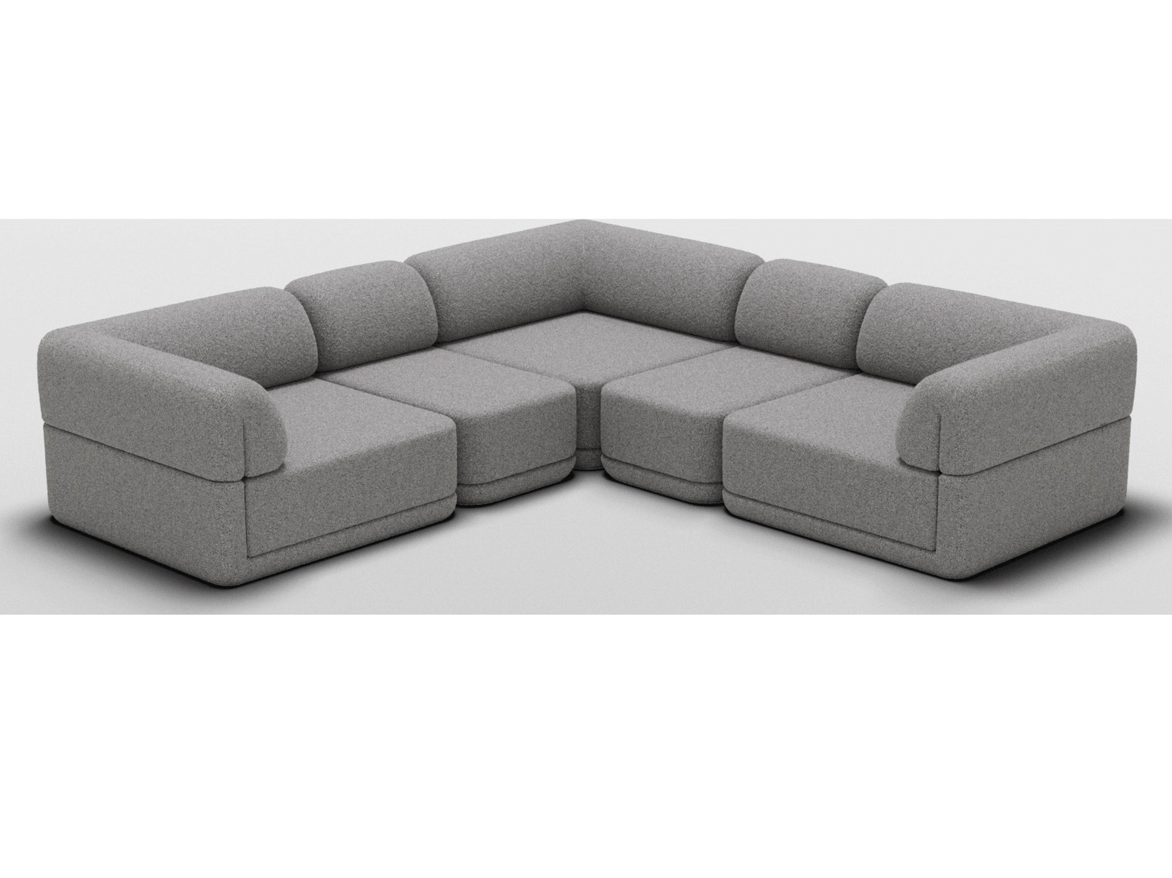Bend Goods Cube Gray Upholstered Sectional Sofa