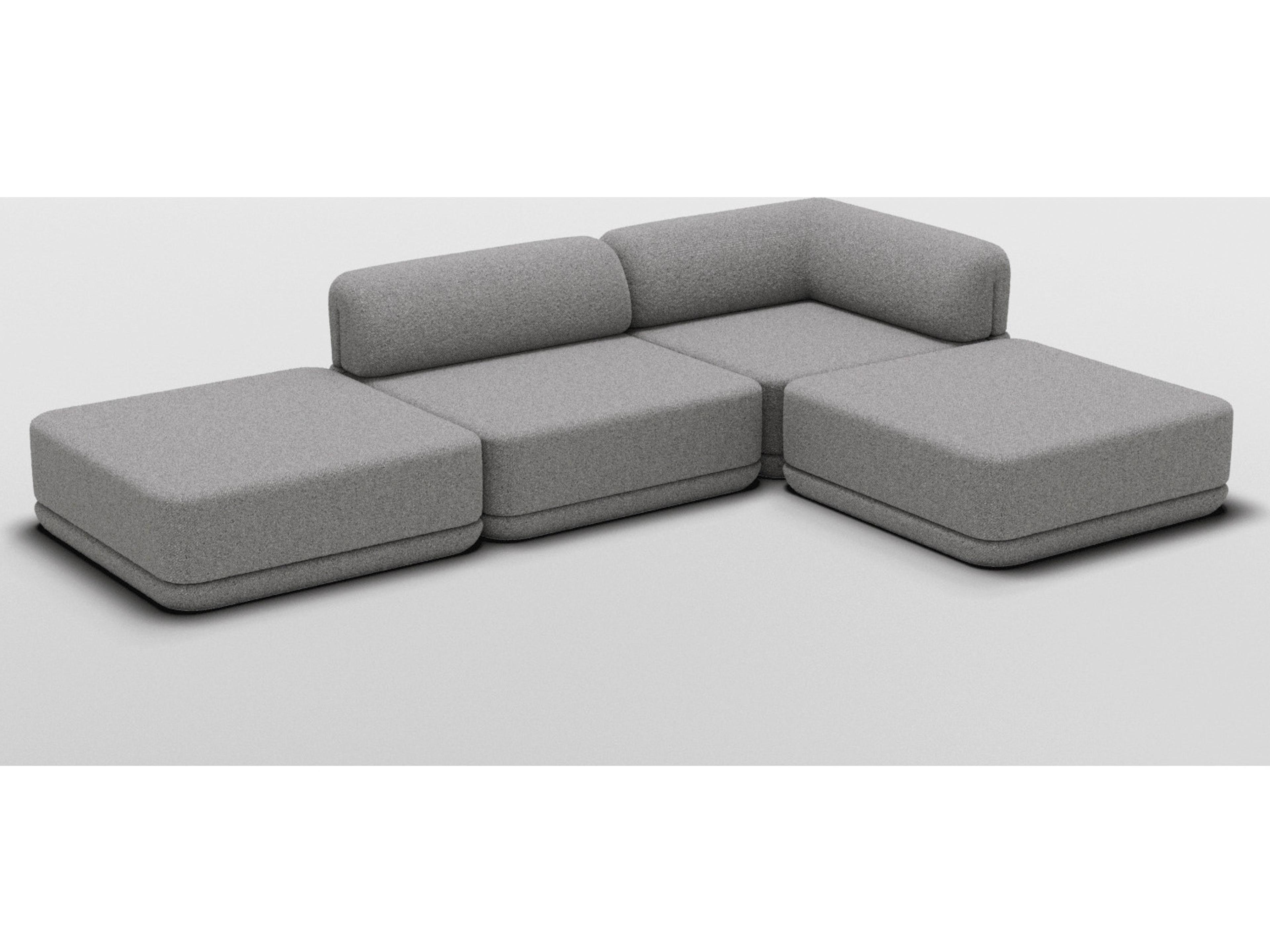 Bend Goods Cube Gray Upholstered Sectional Sofa