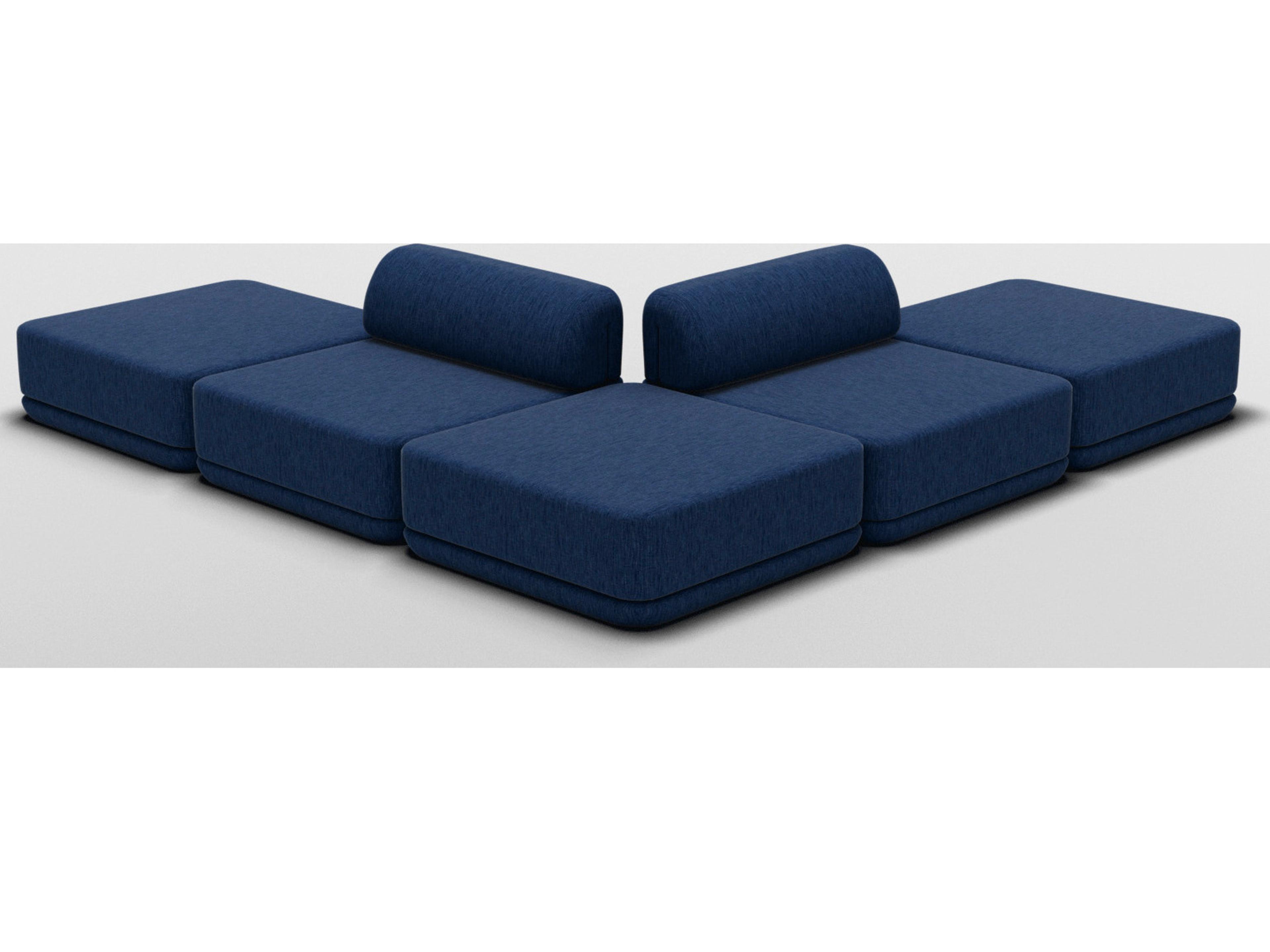 Bend Goods Cube Blue Upholstered Sectional Sofa