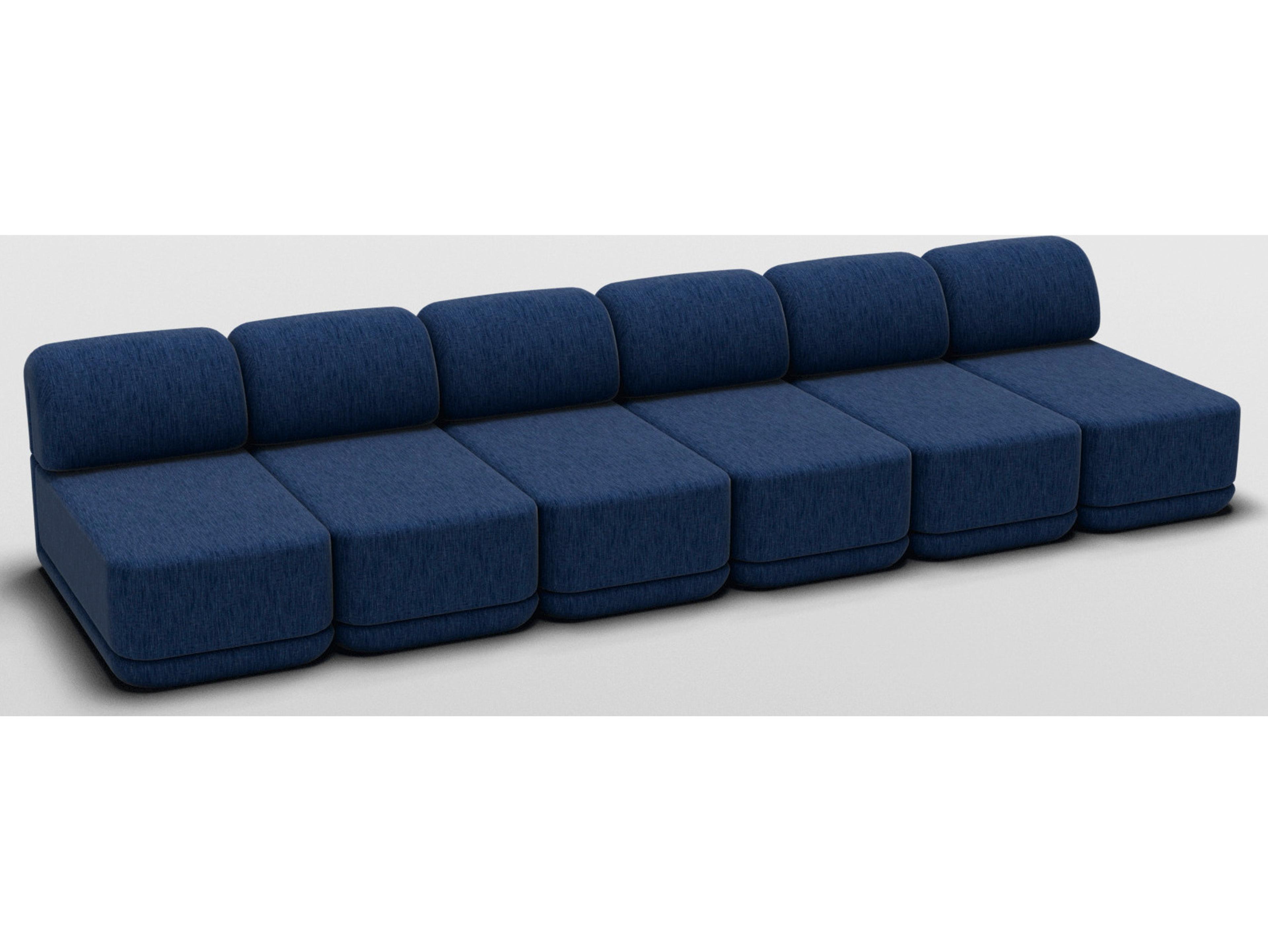 Bend Goods Cube Blue Upholstered Sectional Sofa