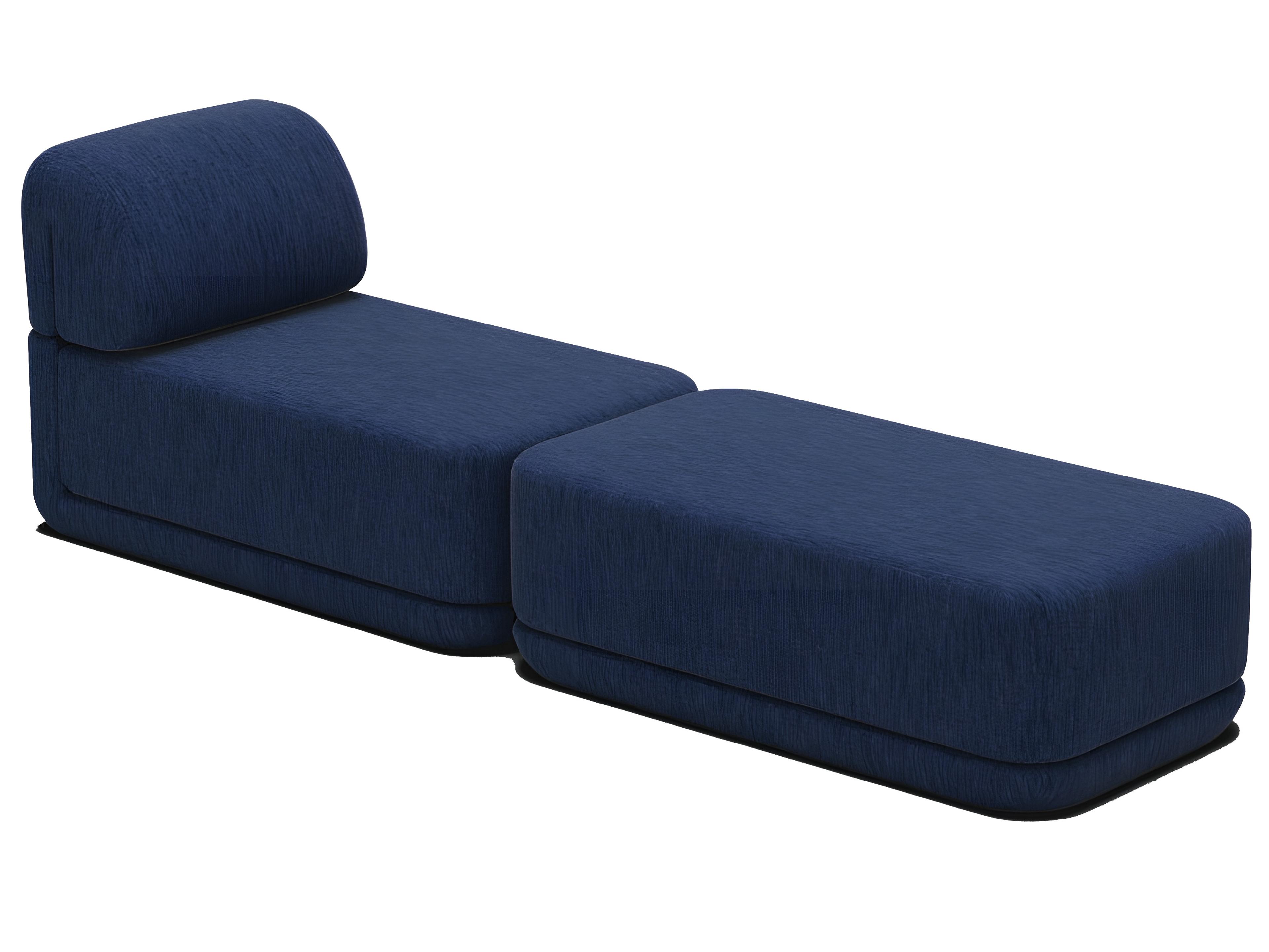 Bend Goods Cube Blue Upholstered Sectional Sofa