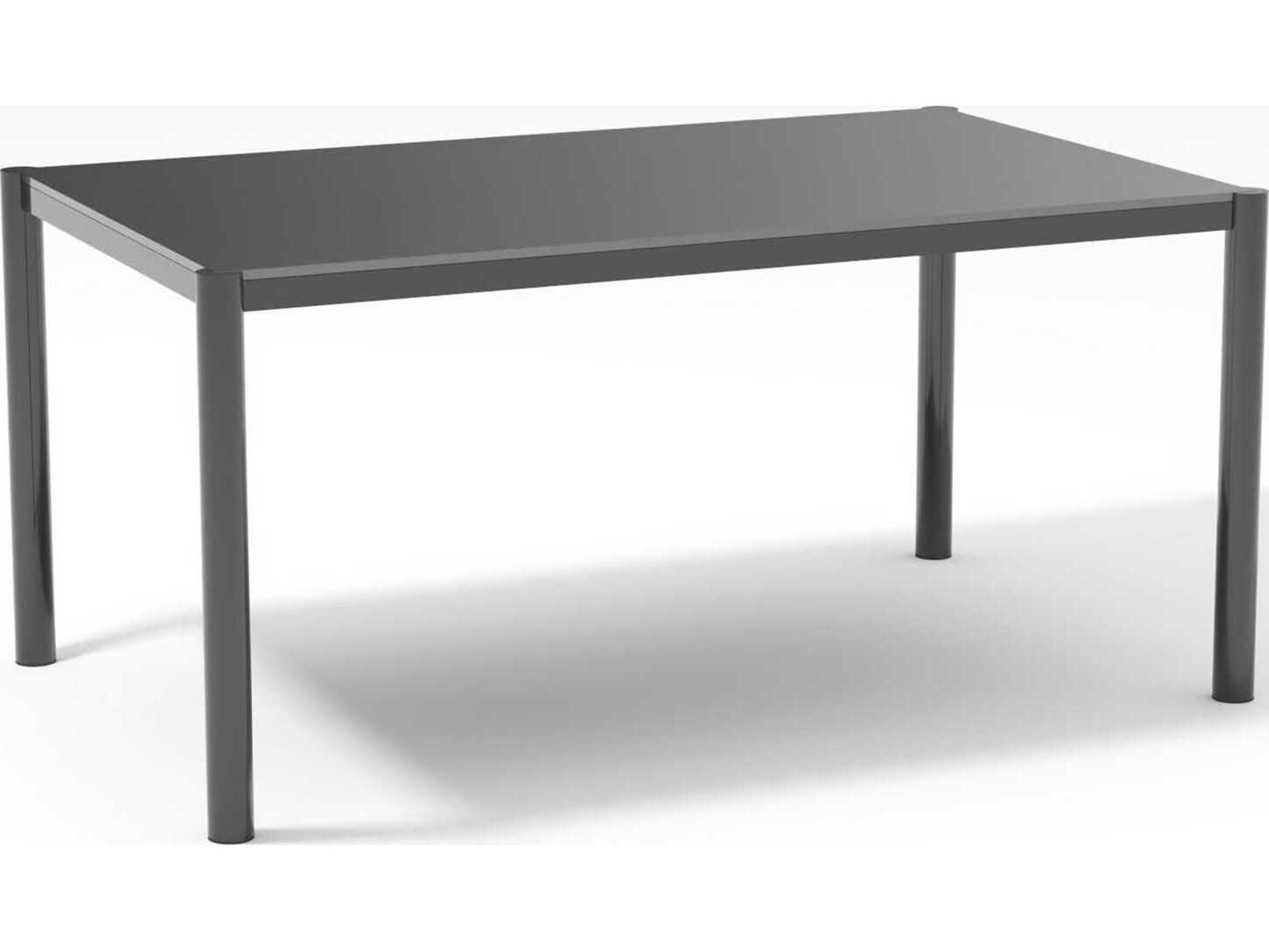 Bend Goods Outdoor Get Together Black Rectangular Glass Top Dining Table