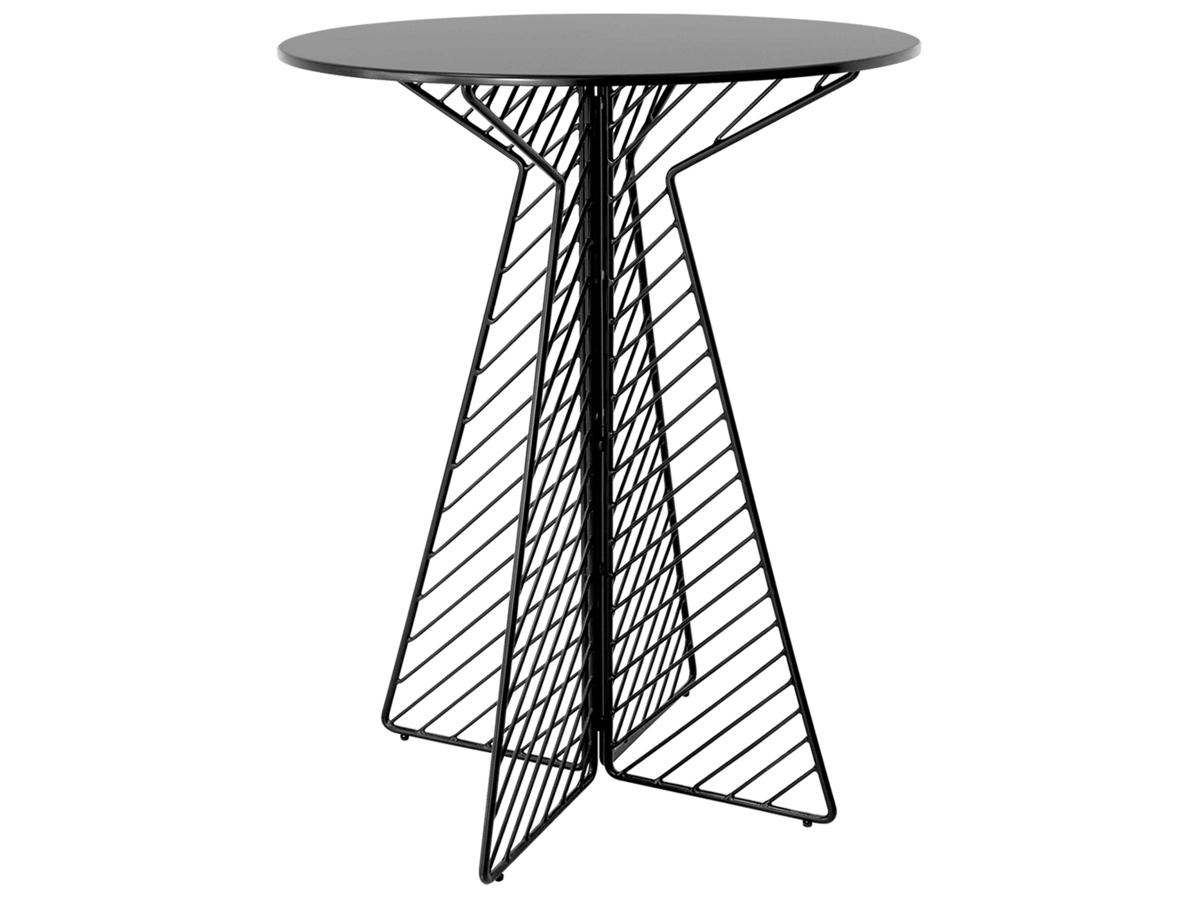 Bend Goods Outdoor Cafe Galvanized Iron Black Round Bar Table