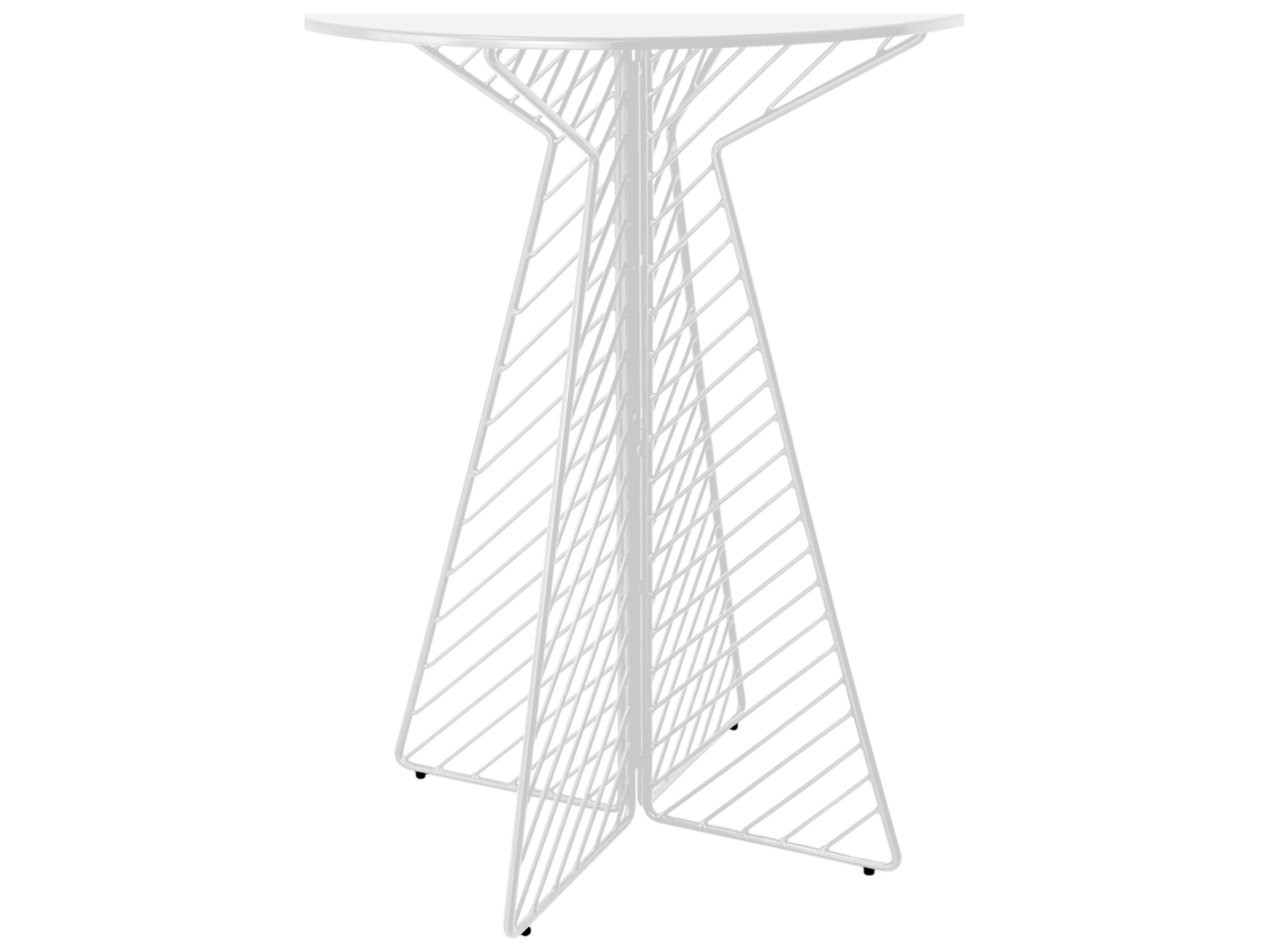 Bend Goods Outdoor Cafe Galvanized Iron White Round Bar Table