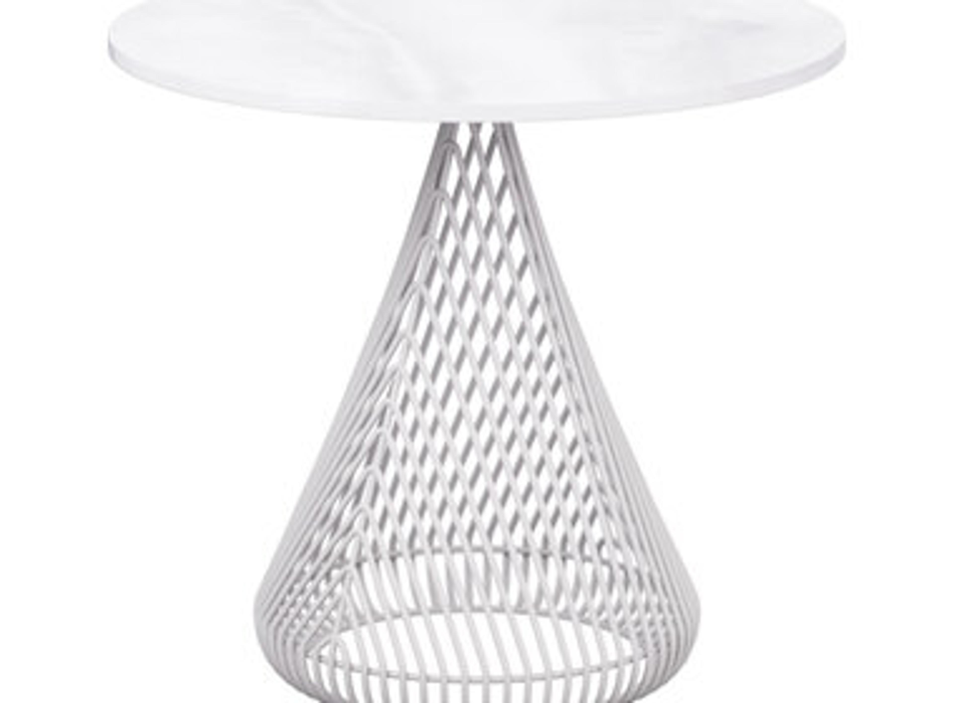 Cono Galvanized Iron White 12.5" Round Table Tray