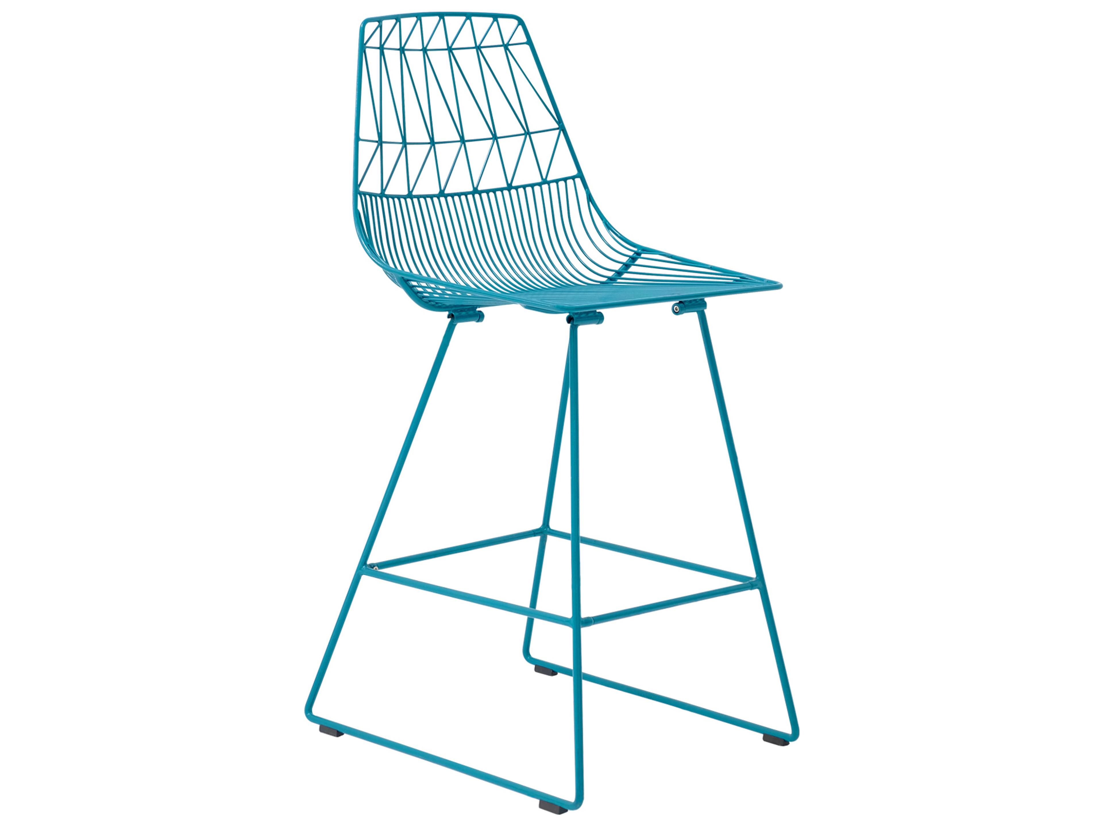 Bend Goods Outdoor Lucy Galvanized Iron Peacock Counter Stool