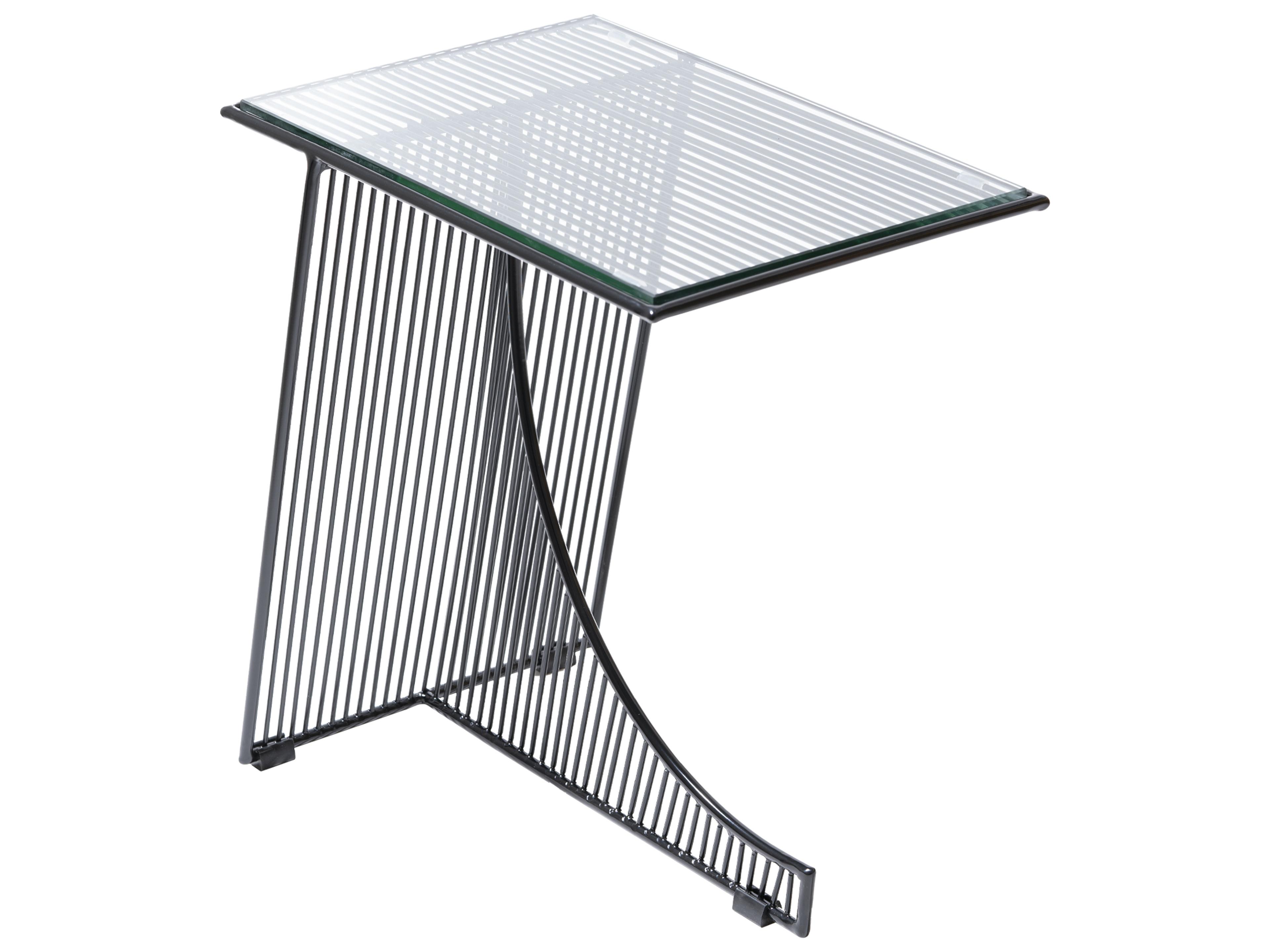 Bend Goods Outdoor Eclipse Galvanized Iron Black Rectangular End Table