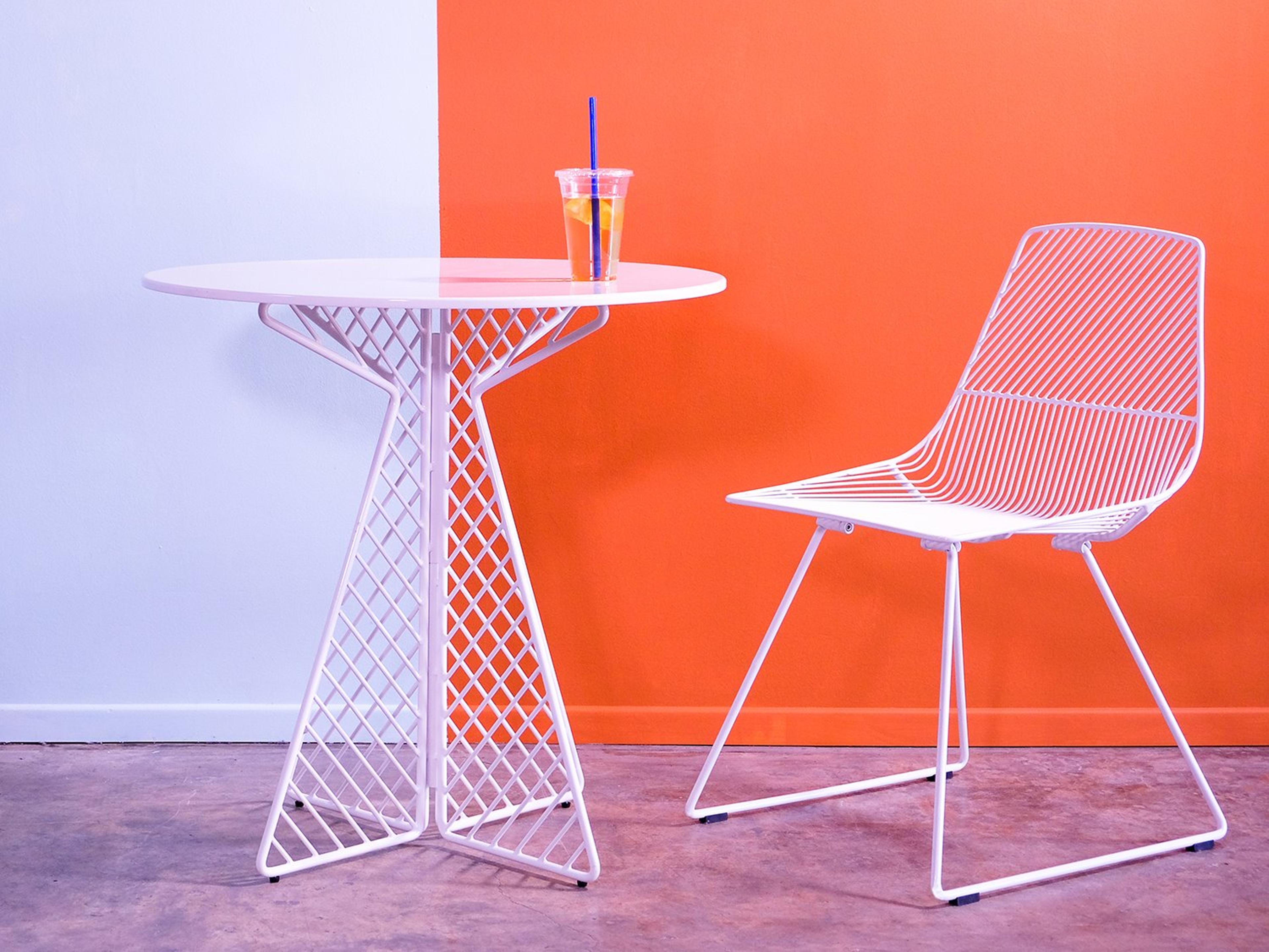 Bend Goods Outdoor Ethel Galvanized Iron White Dining Set