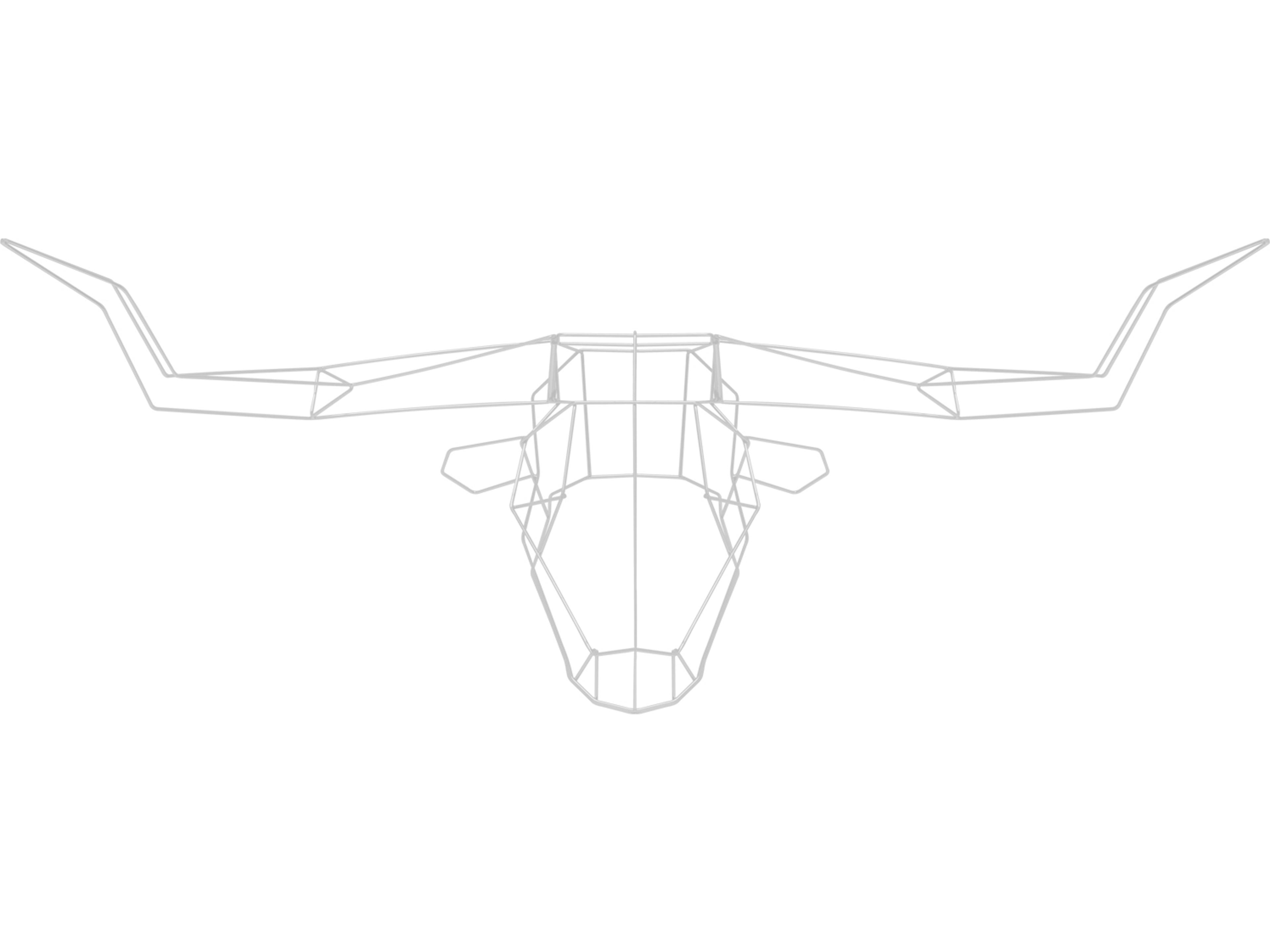 Bend Goods Outdoor Galvanized Iron White Long Horn Wall Decor