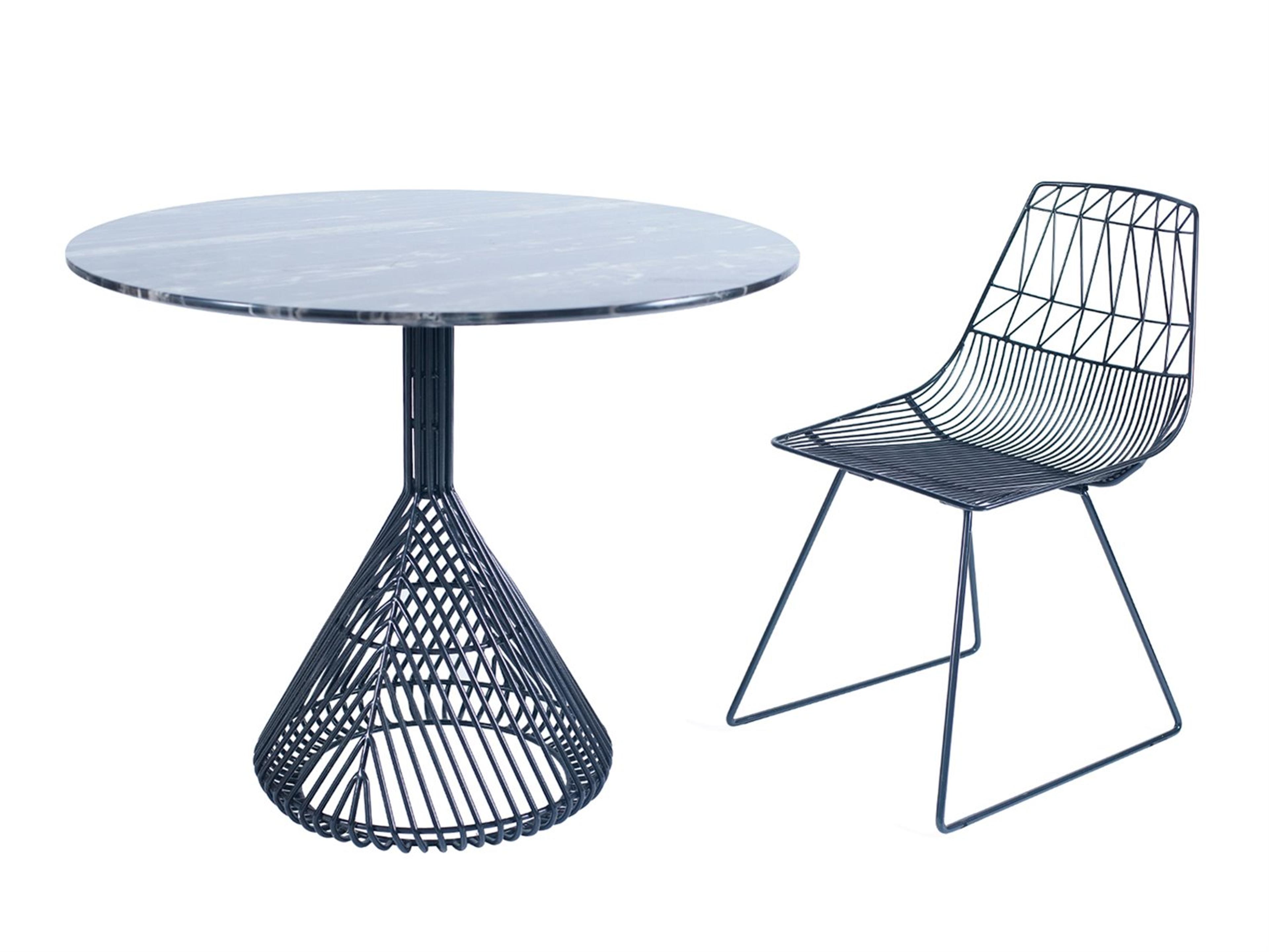 Bend Goods Outdoor Lucy Galvanized Iron Black Bistro Set