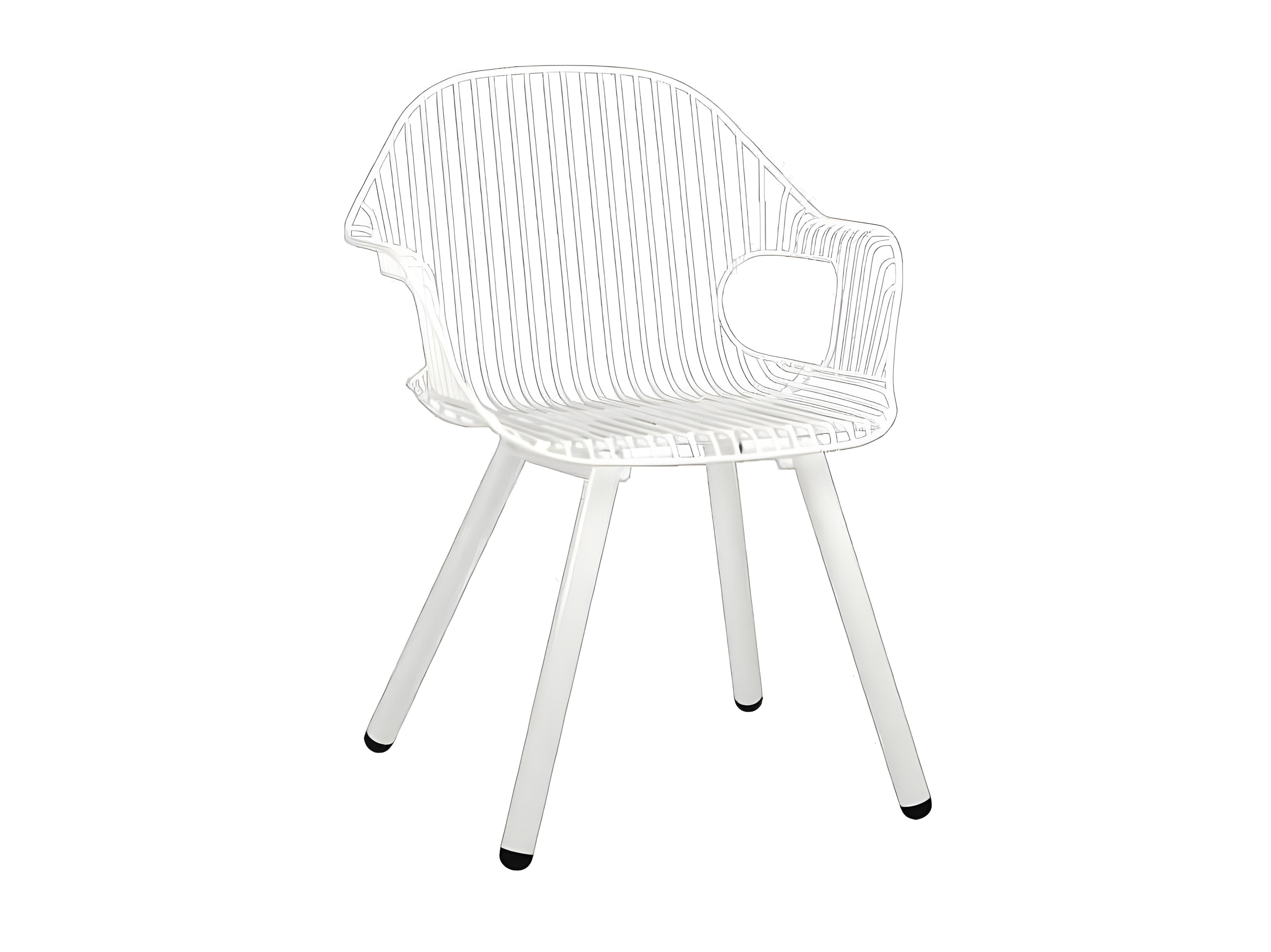 Bend Goods Outdoor Rita Steel with Galvanized Iron White Dining Arm Chair