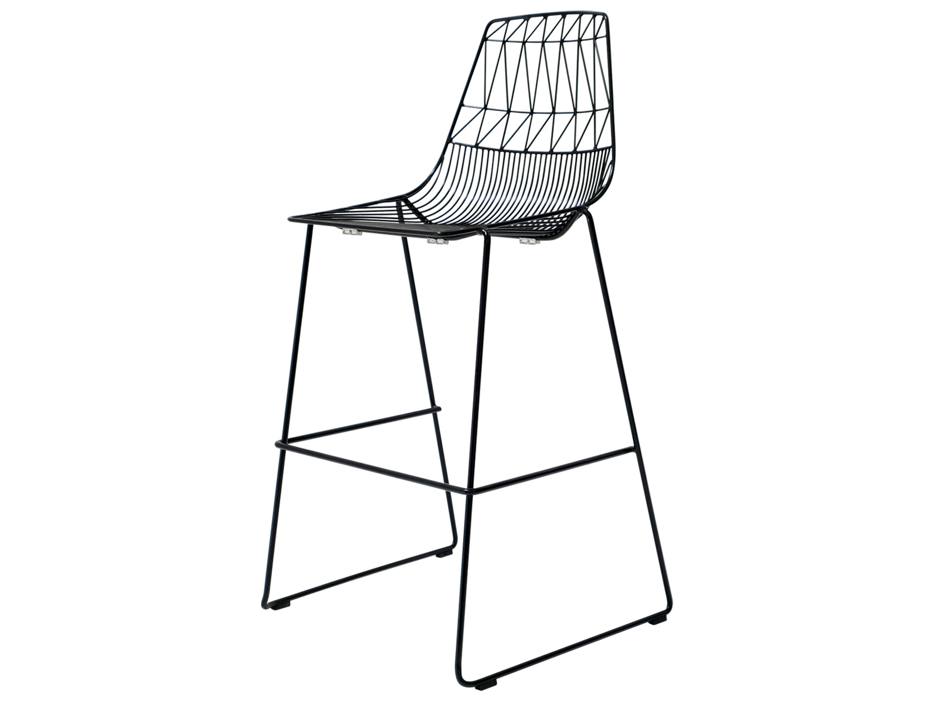 Bend Goods Outdoor Lucy Galvanized Iron Black Stackable Bar Stool