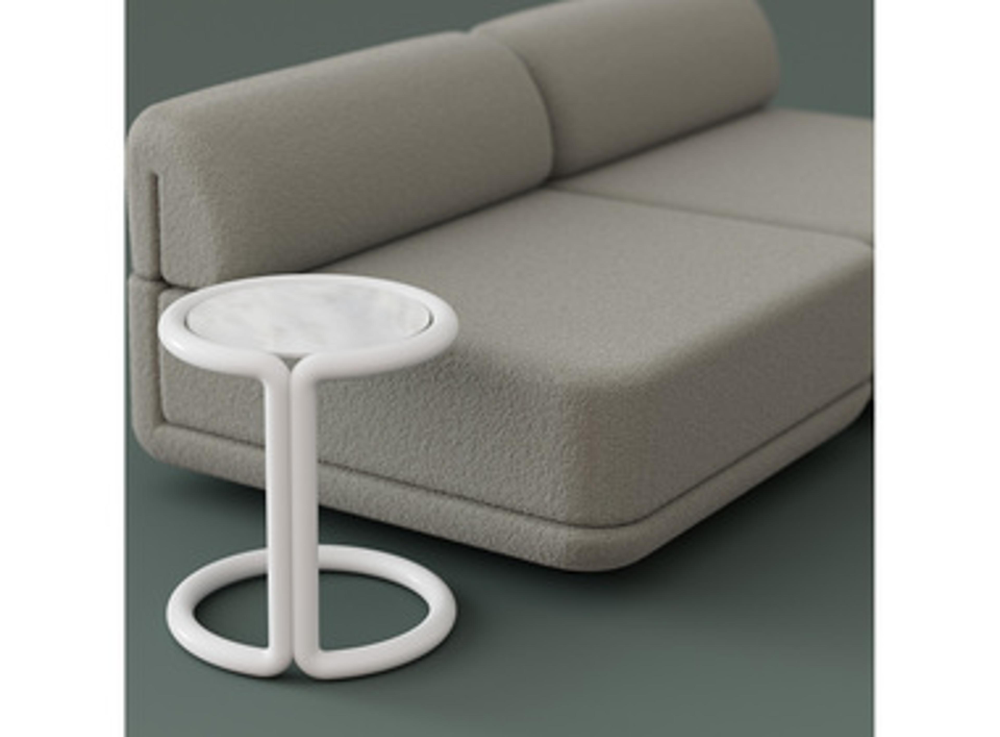 Bend Goods Outdoor Tube Aluminum 19.5" Round End Table in White