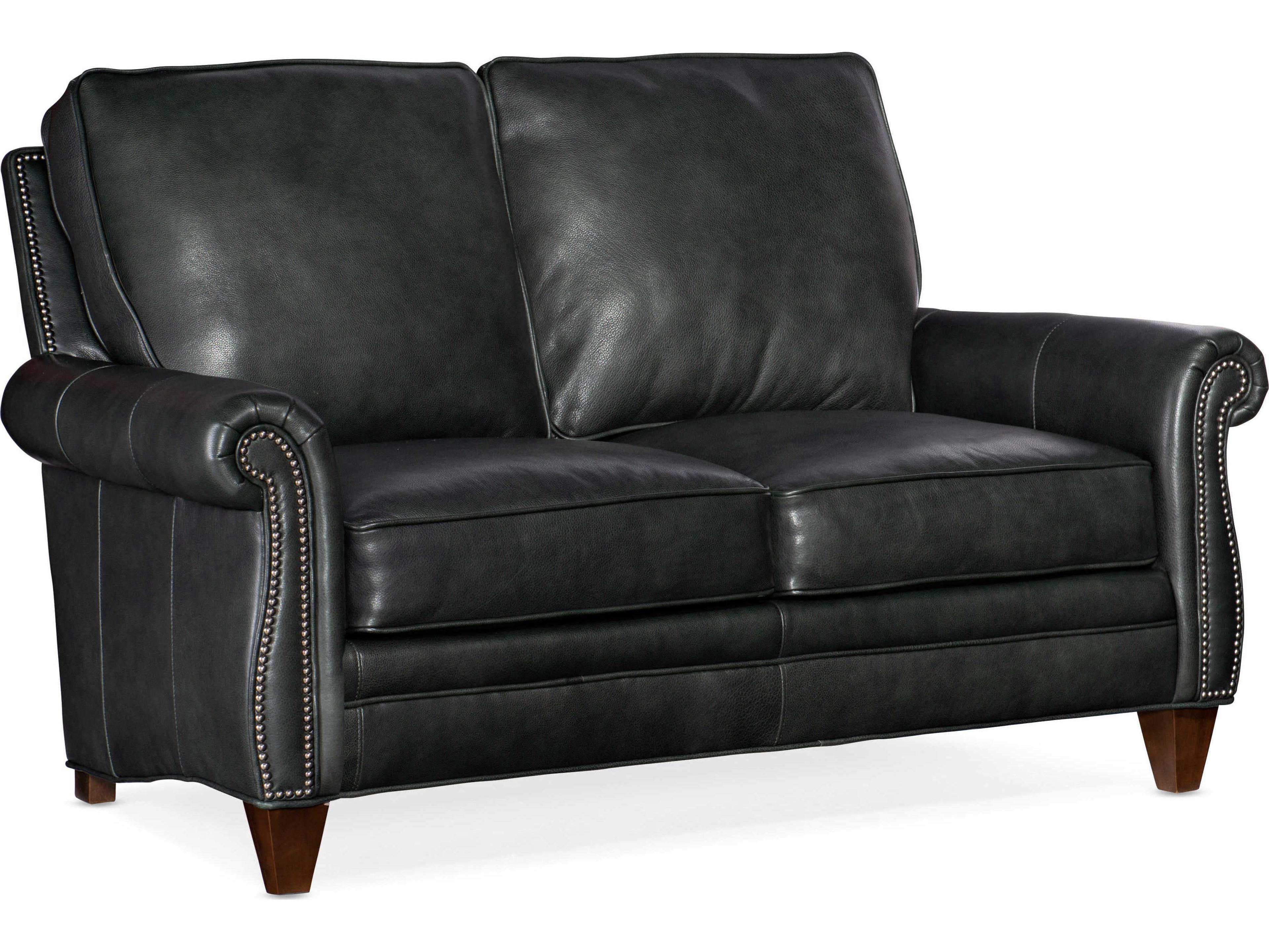 Bradington Young Reddish Leather Loveseat
