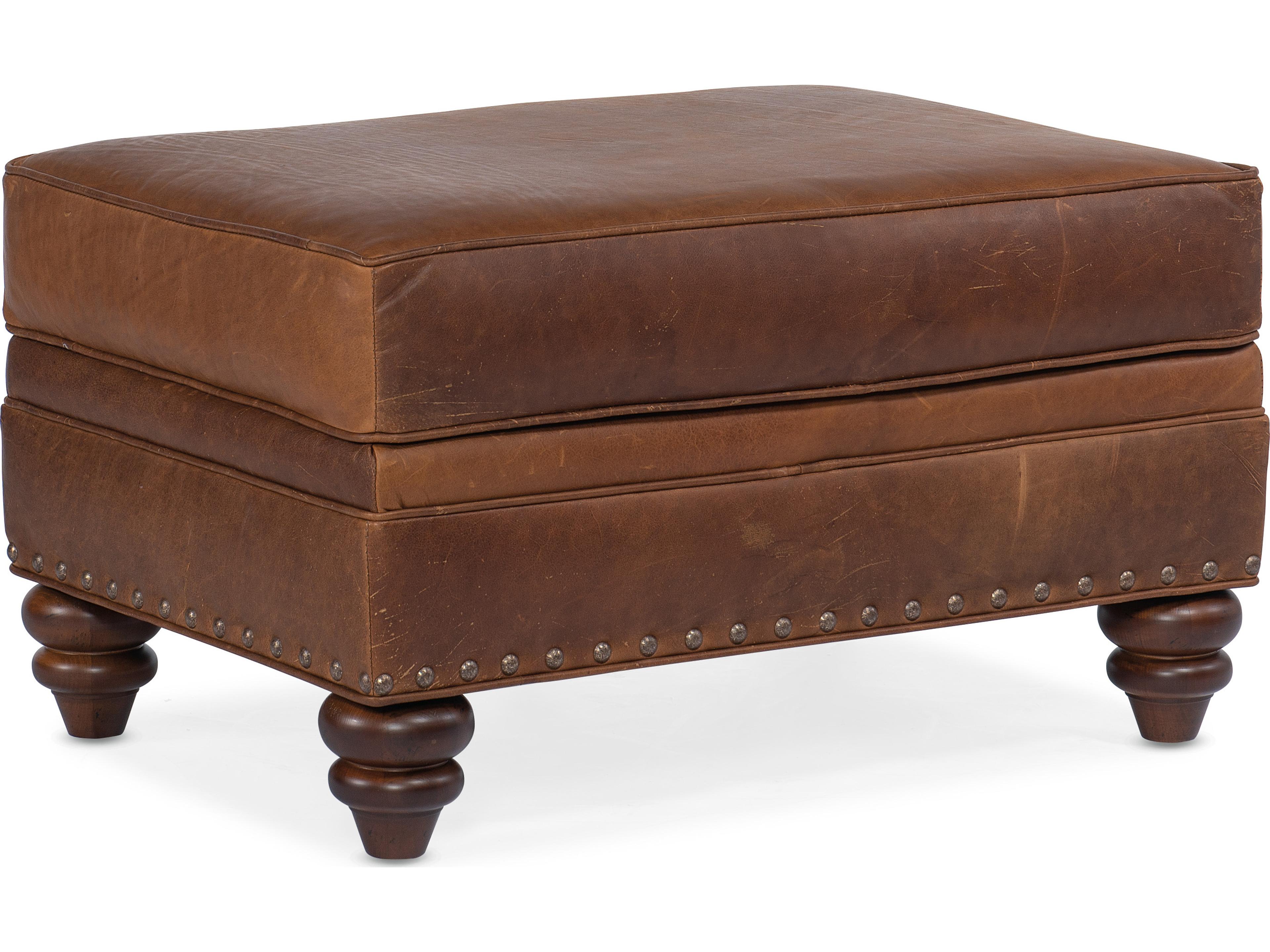 Bradington Young Hoff Leather Ottoman