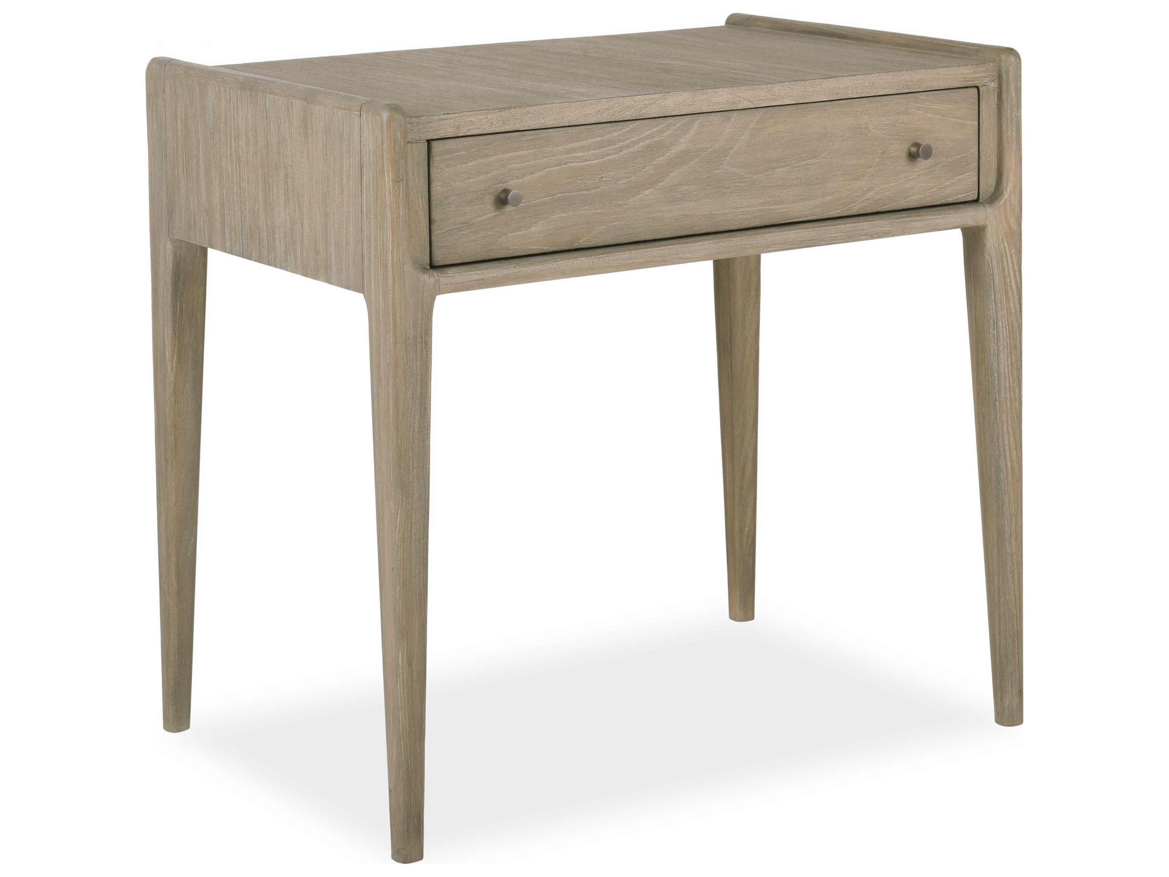 Brownstone Tatum 1-Drawer Brown Teak Wood Nightstand