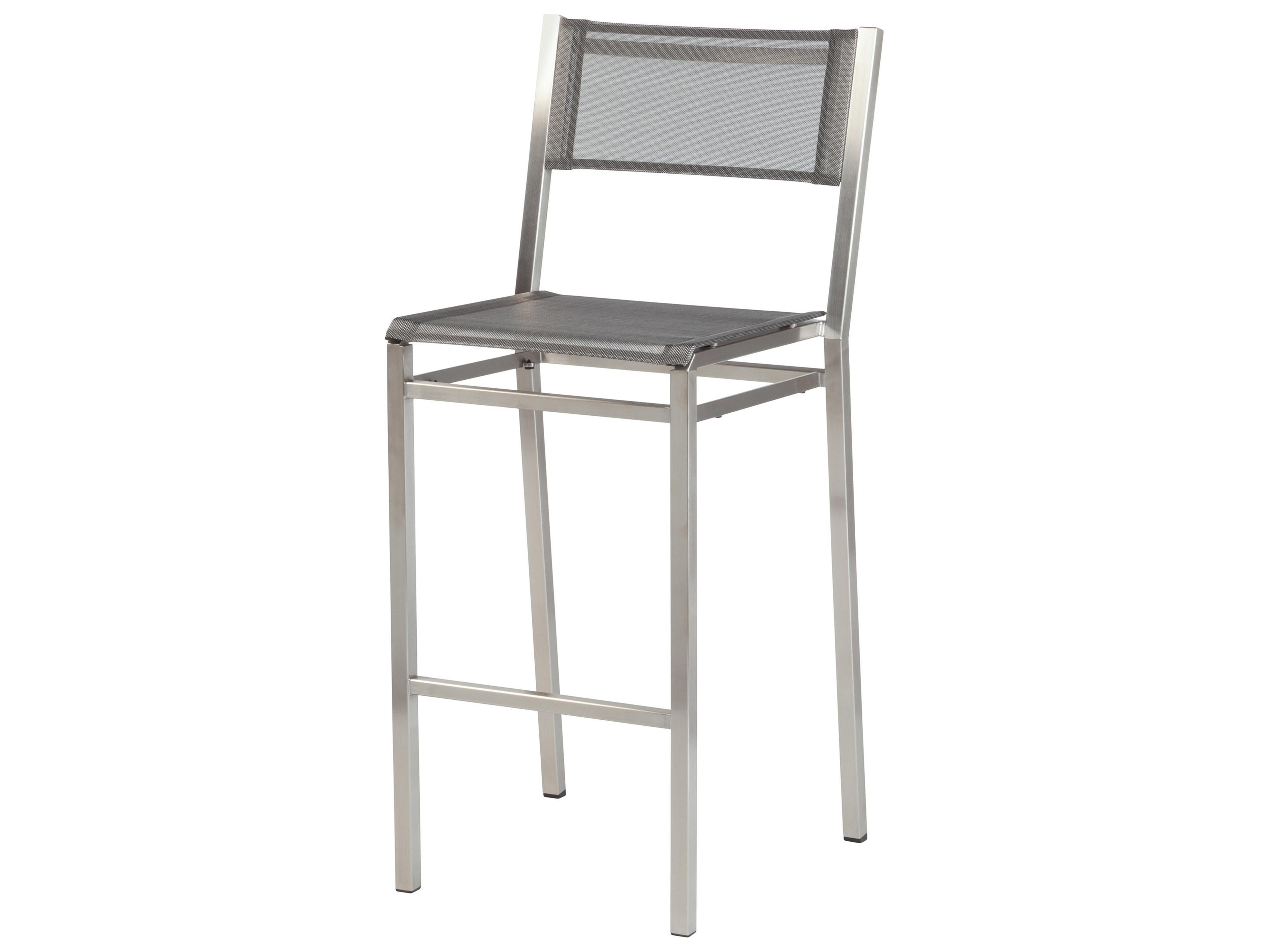 Barlow Tyrie Equinox Bar Stool - Platinum Textilene Sling