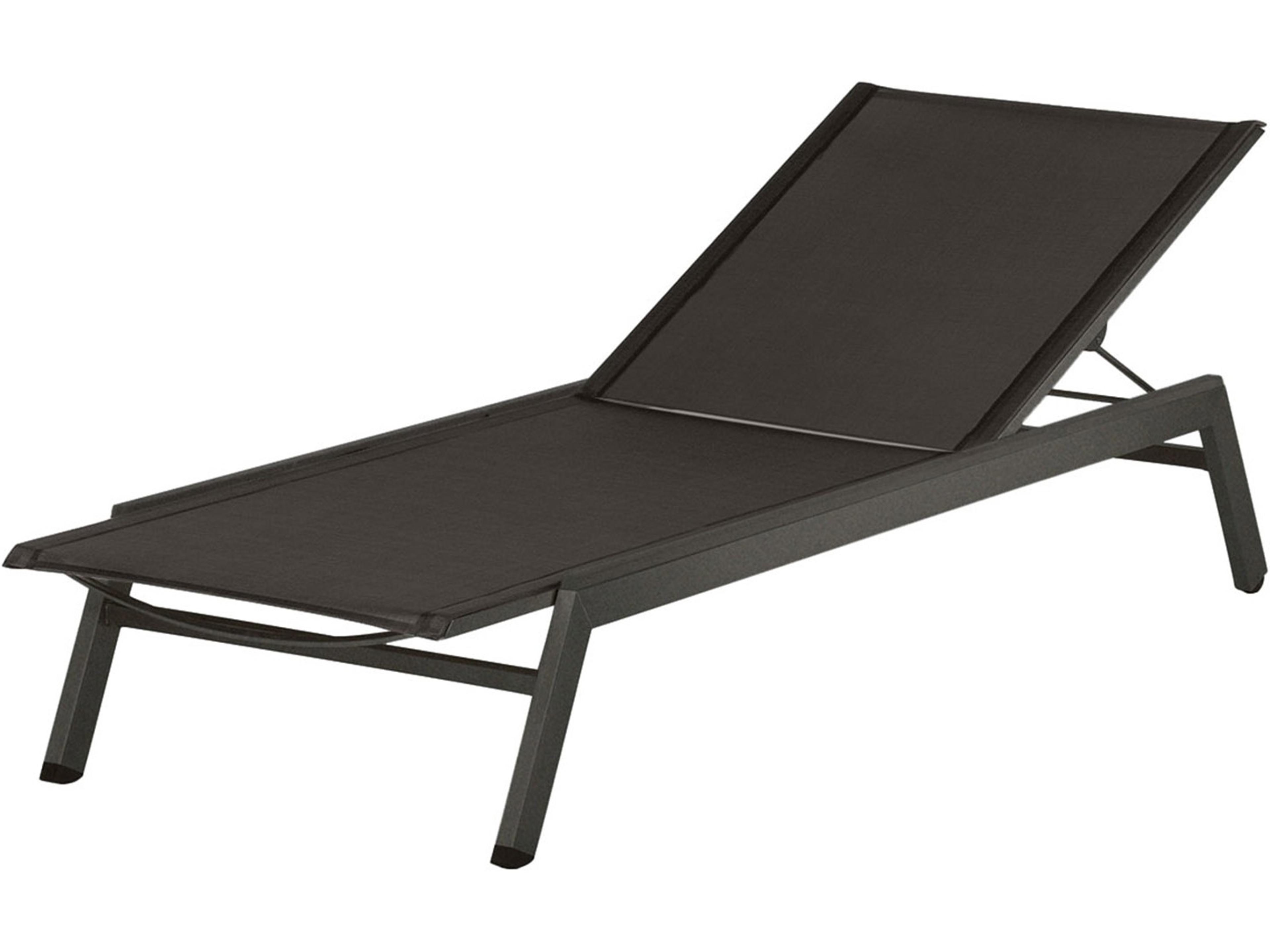 Barlow Tyrie Equinox Lounger - Graphite Powder Coated Stainless Steel Frame - Carbon Sunbrella Sling