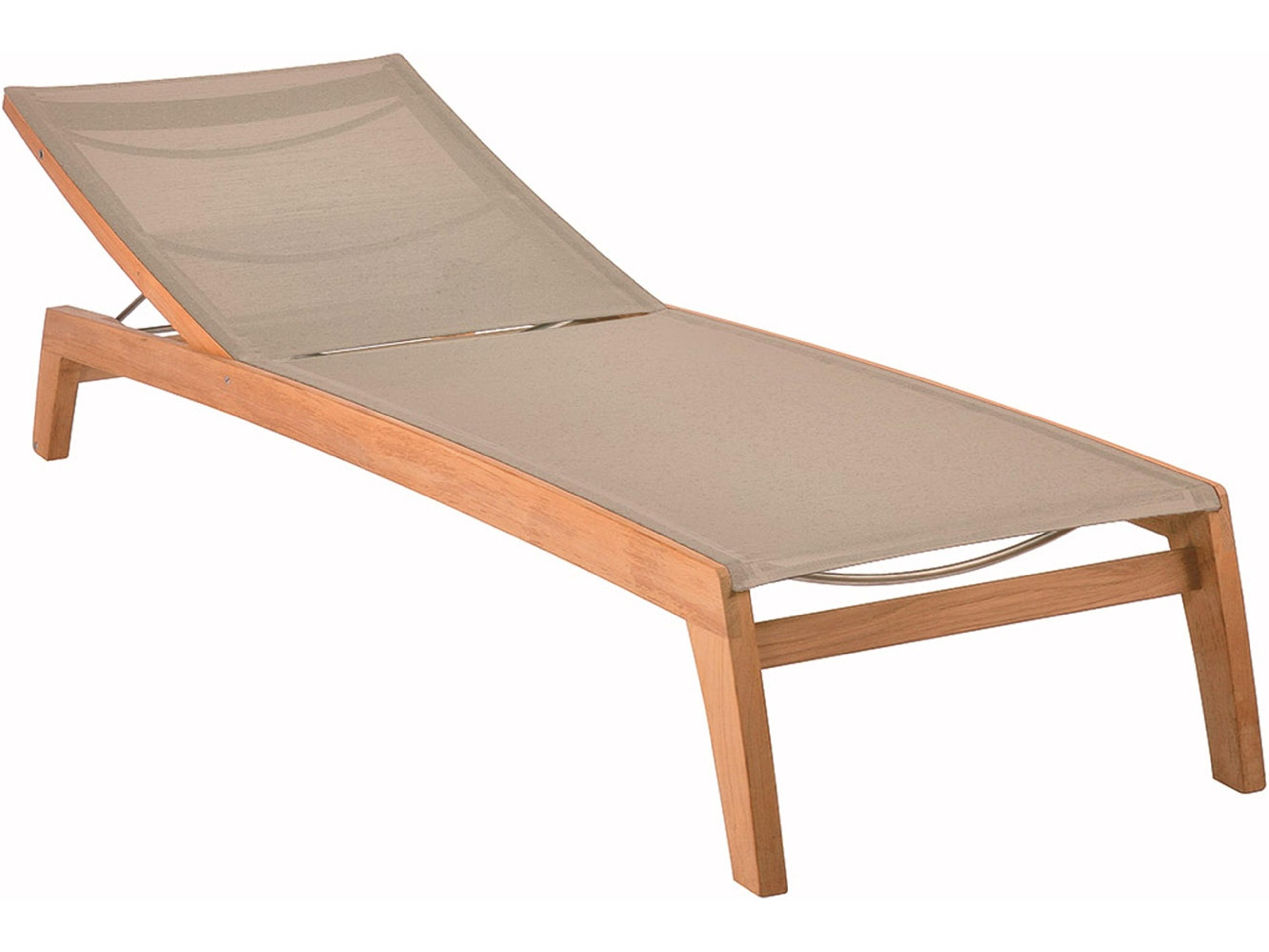 Barlow Tyrie Horizon Lounger - Natural Teak Frame - Titanium Textilene Sling