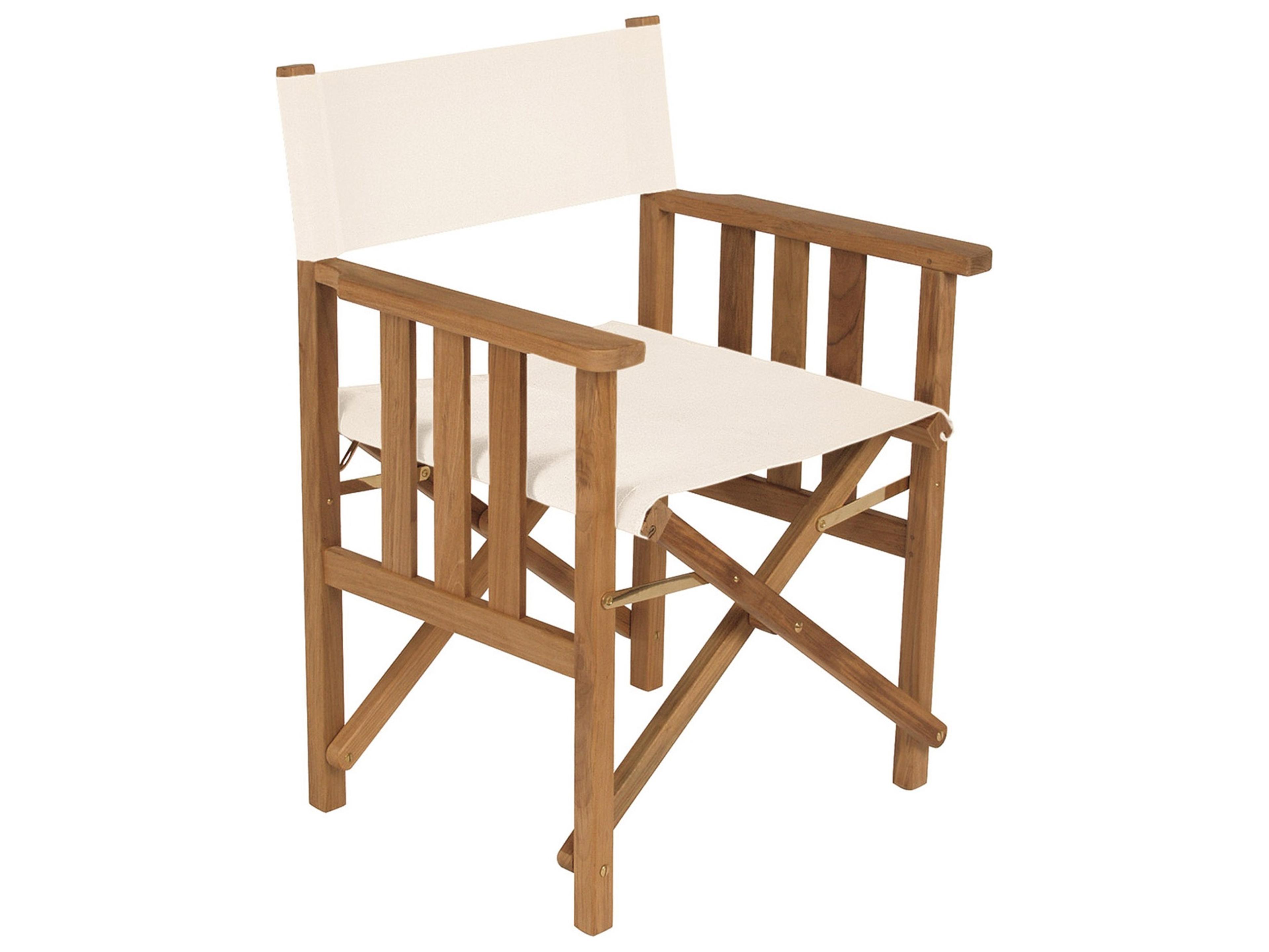 Barlow Tyrie Safari Armchair - White Sand Sunbrella Sling - Natural Teak Frame