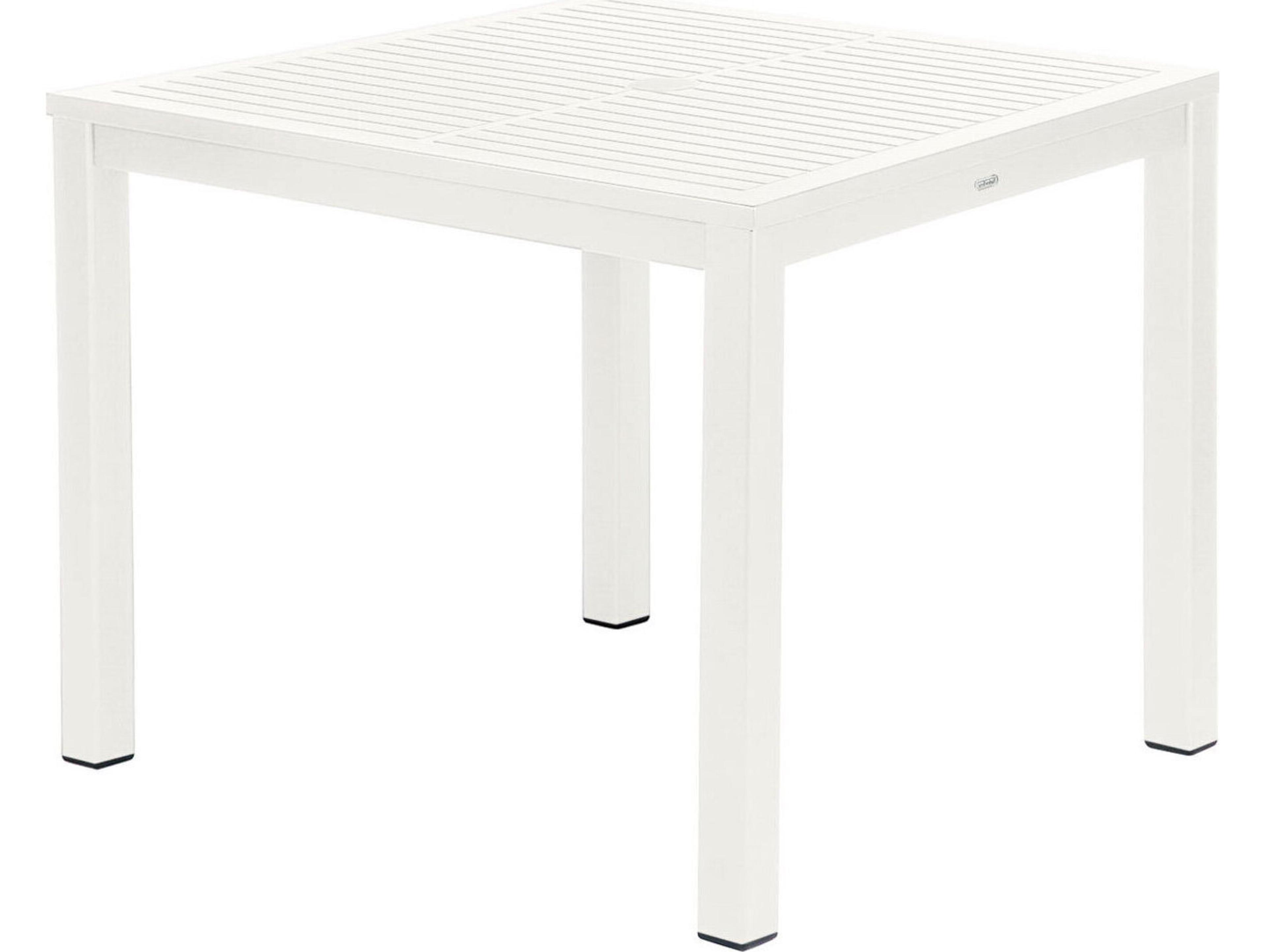 Barlow Tyrie Aura Dining Table Arctic White Powder-Coated Aluminum