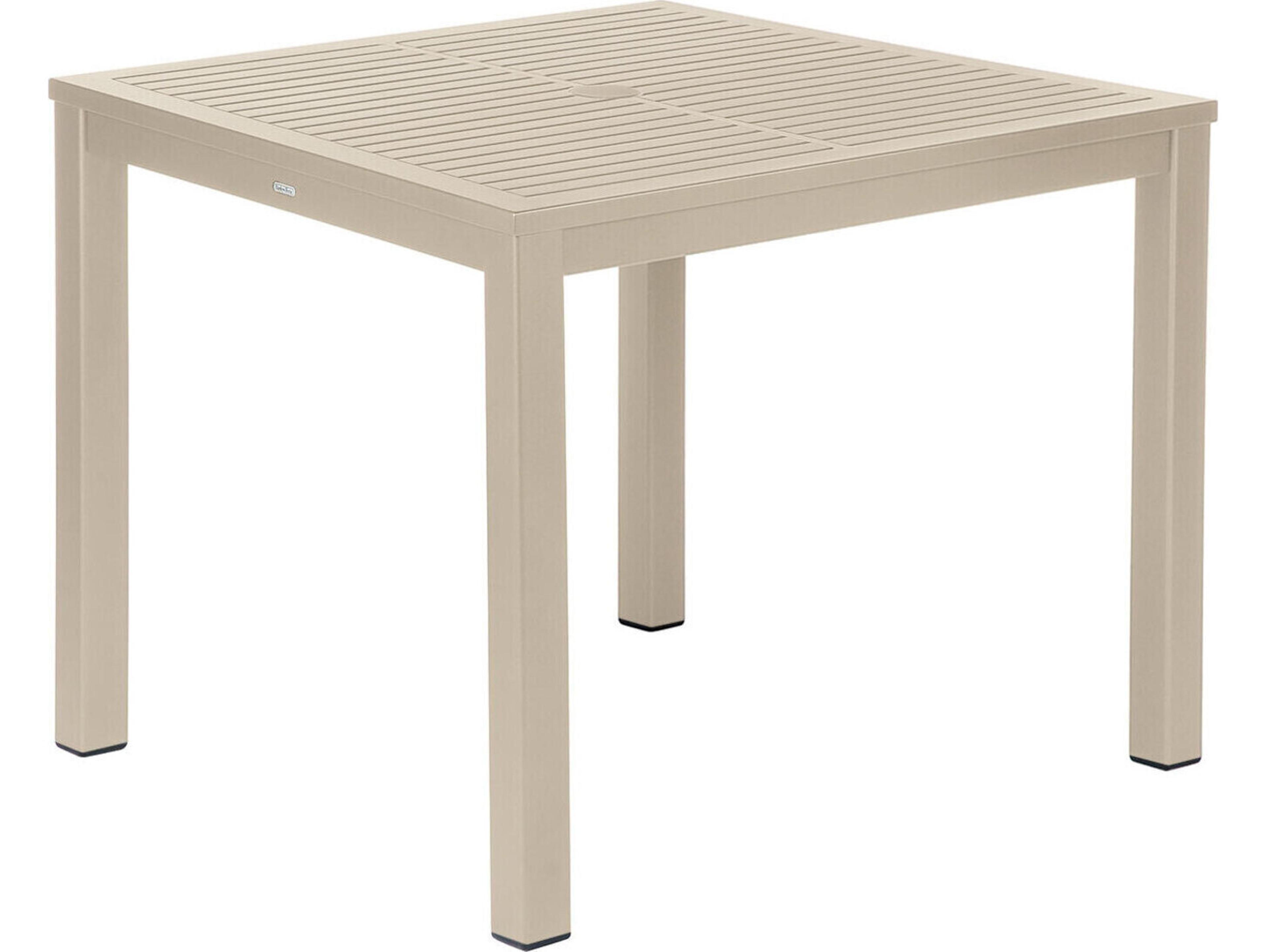 Barlow Tyrie Aura Dining Table Champagne Powder-Coated Aluminum