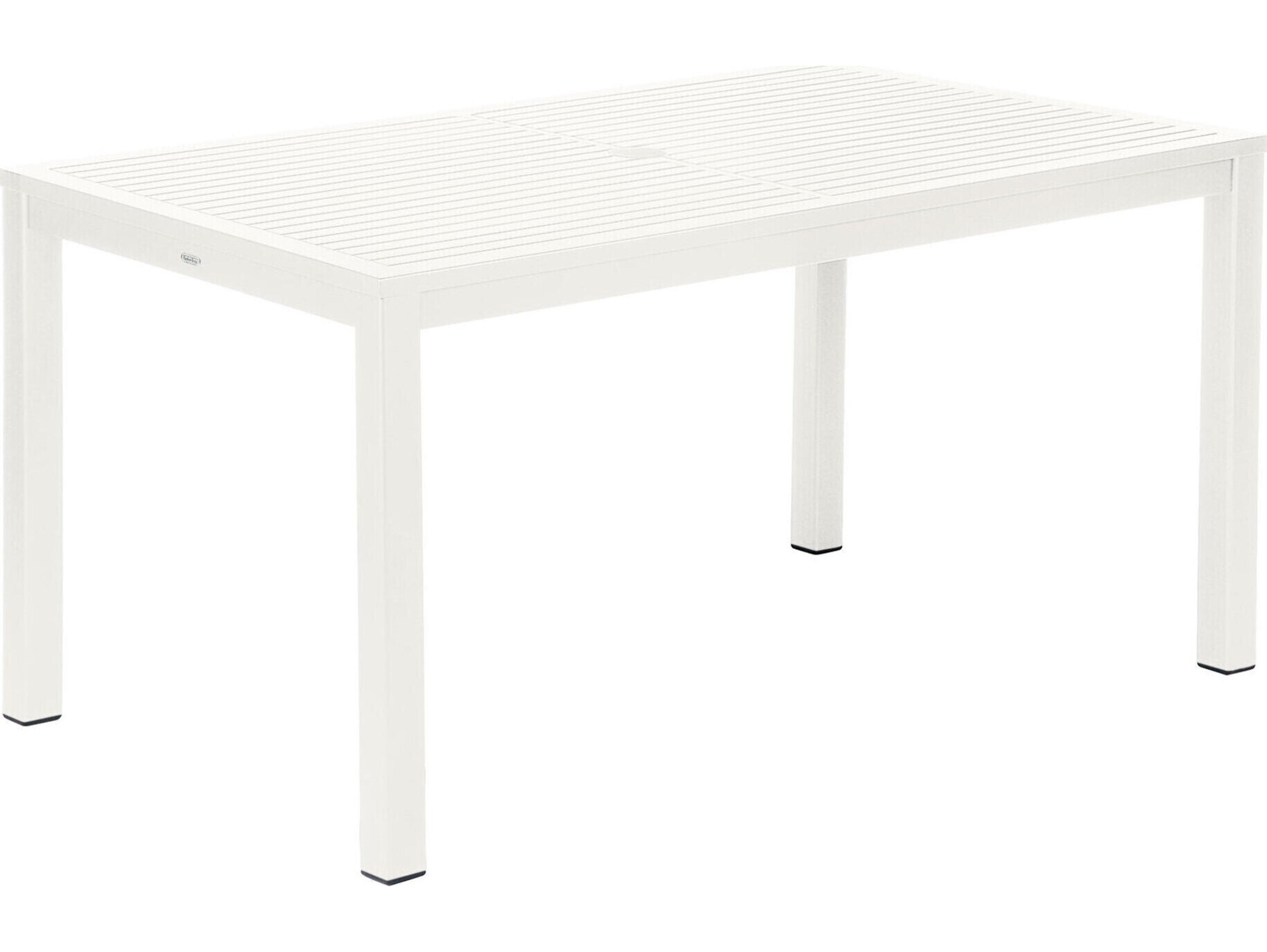 Barlow Tyrie Aura Dining Table Arctic White Powder-Coated Aluminum 57"W x 35"D x 29"H