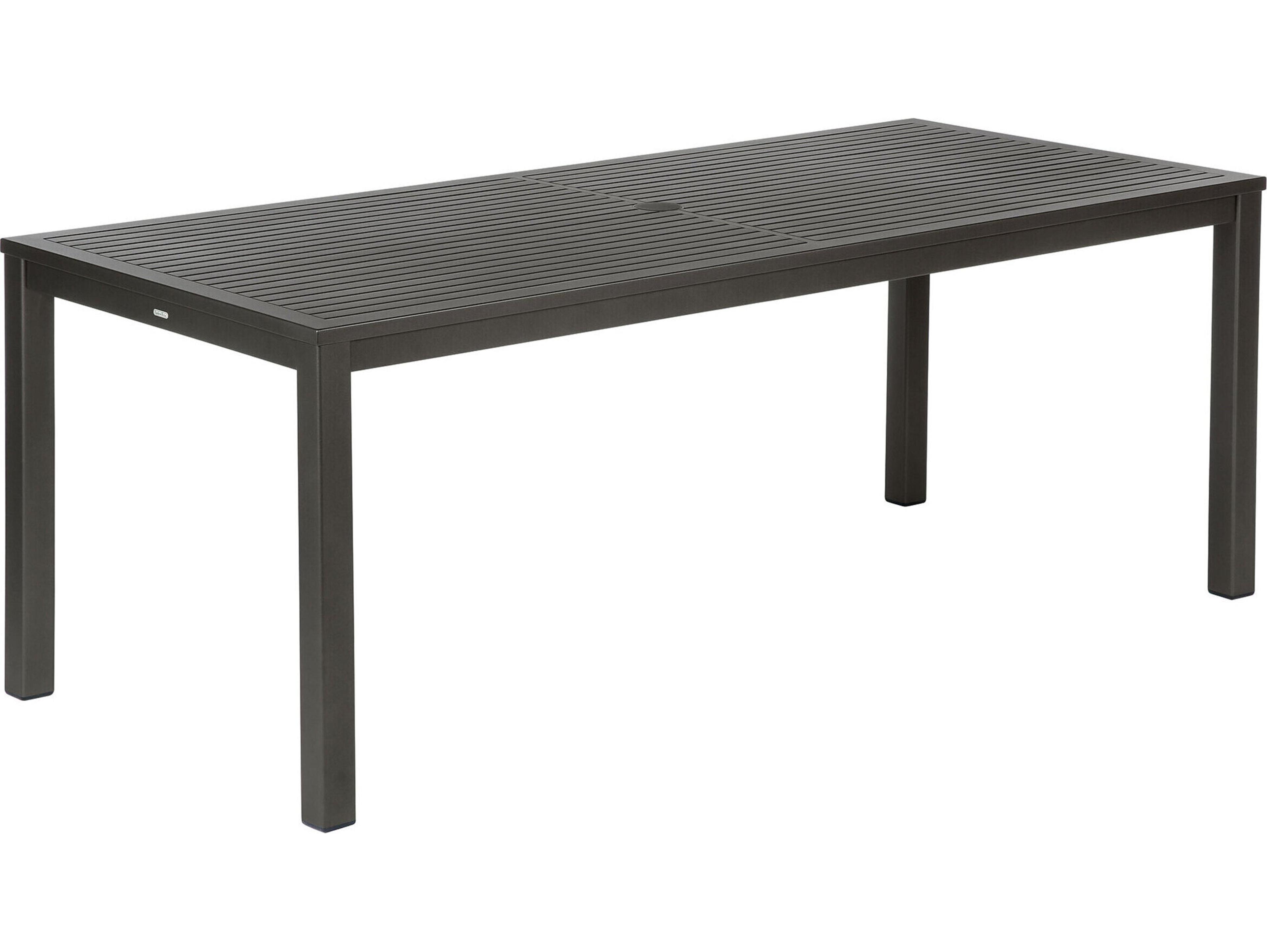 Barlow Tyrie Aura Dining Table Graphite Powder-Coated Aluminum 79"W x 35"D x 29"H