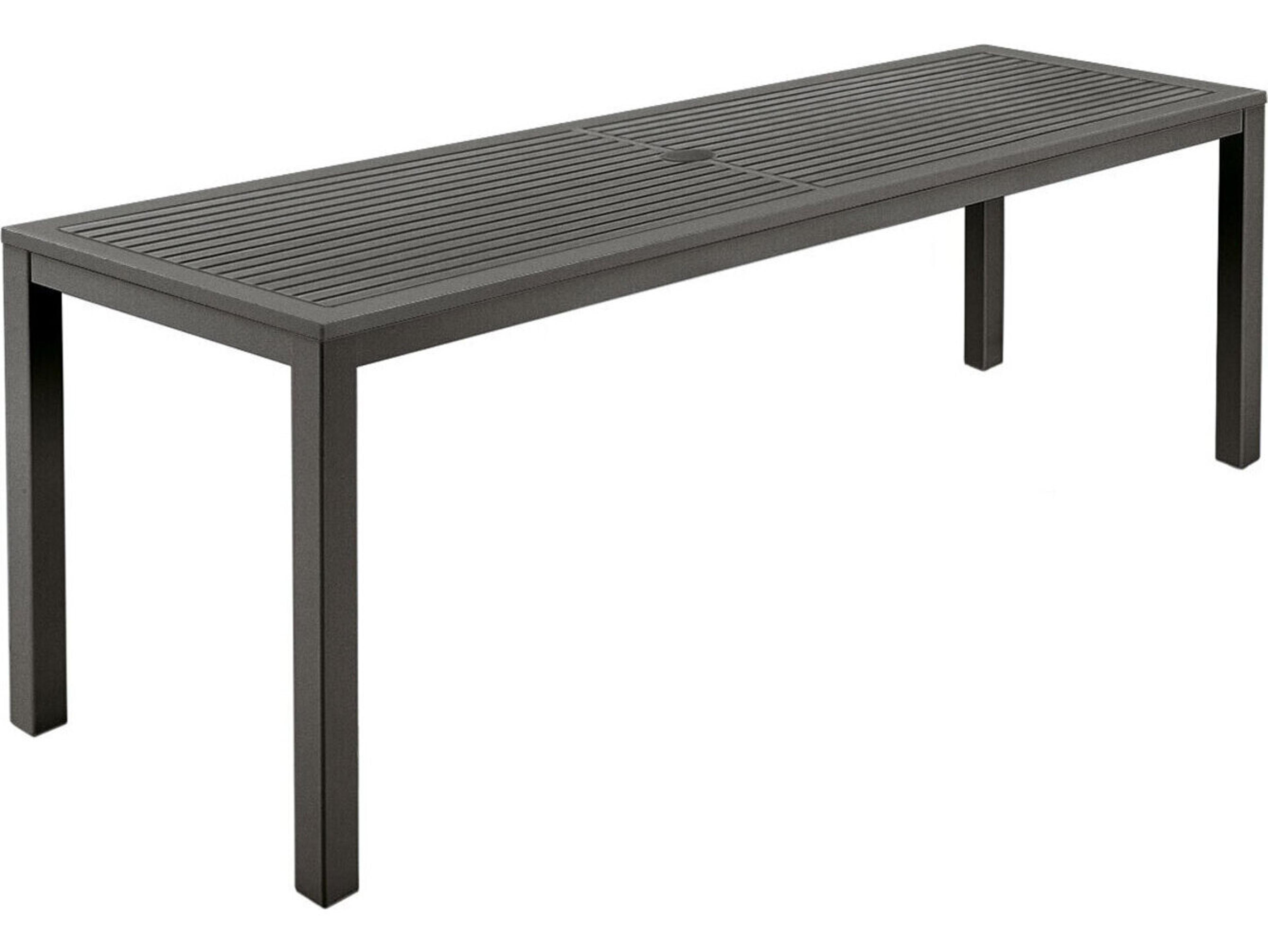 Barlow Tyrie Aura Narrow Dining Table Graphite Powder-Coated Aluminum 79"W x 28"D x 29"H