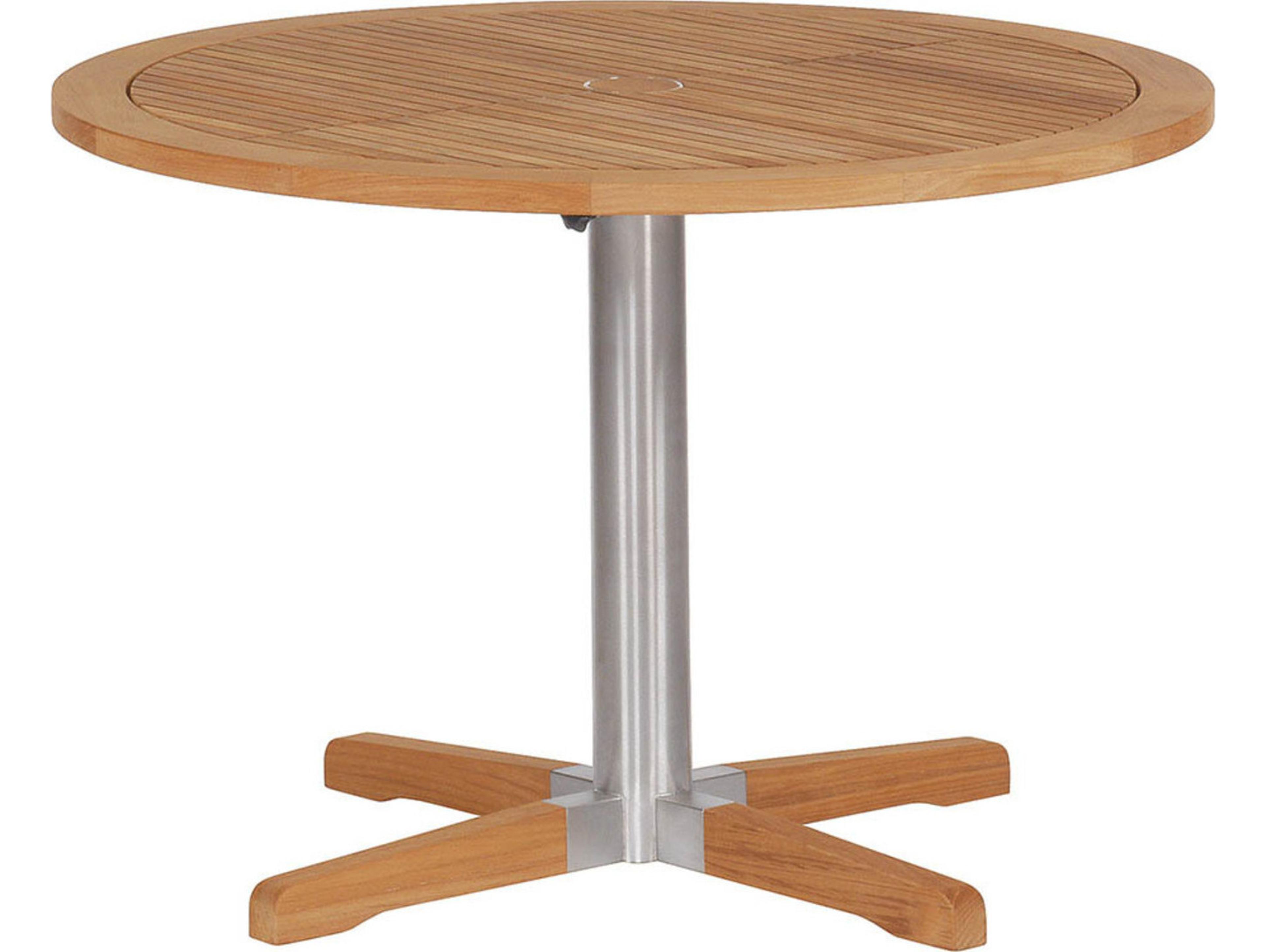 Barlow Tyrie Equinox Bistro Table Stainless Steel Natural Teak 40"W x 40"S x 28"H