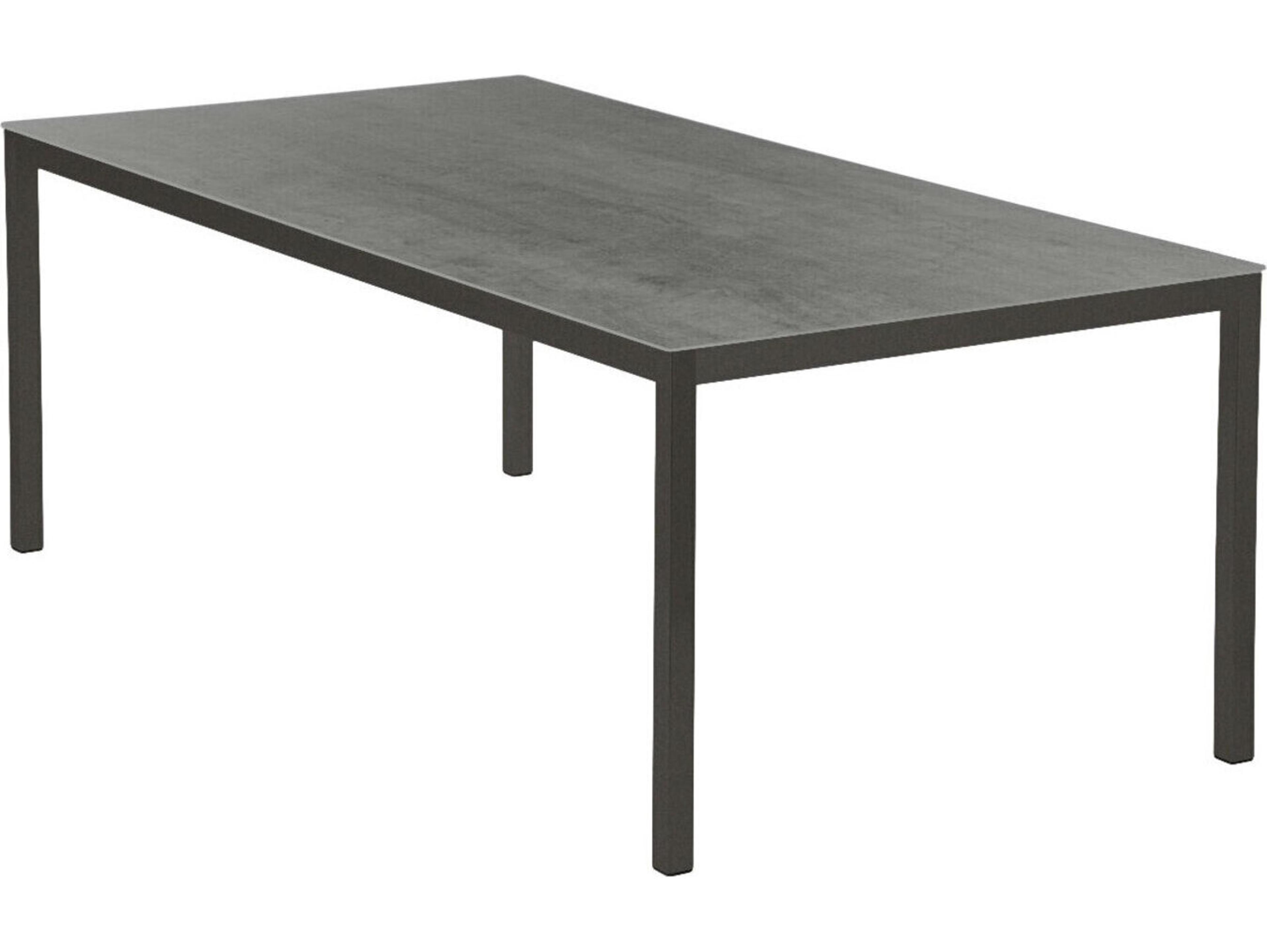Barlow Tyrie Equinox Dining Table Graphite Powder-Coated Stainless Steel Dusk Ceramic 79"W x 39"S x28"H
