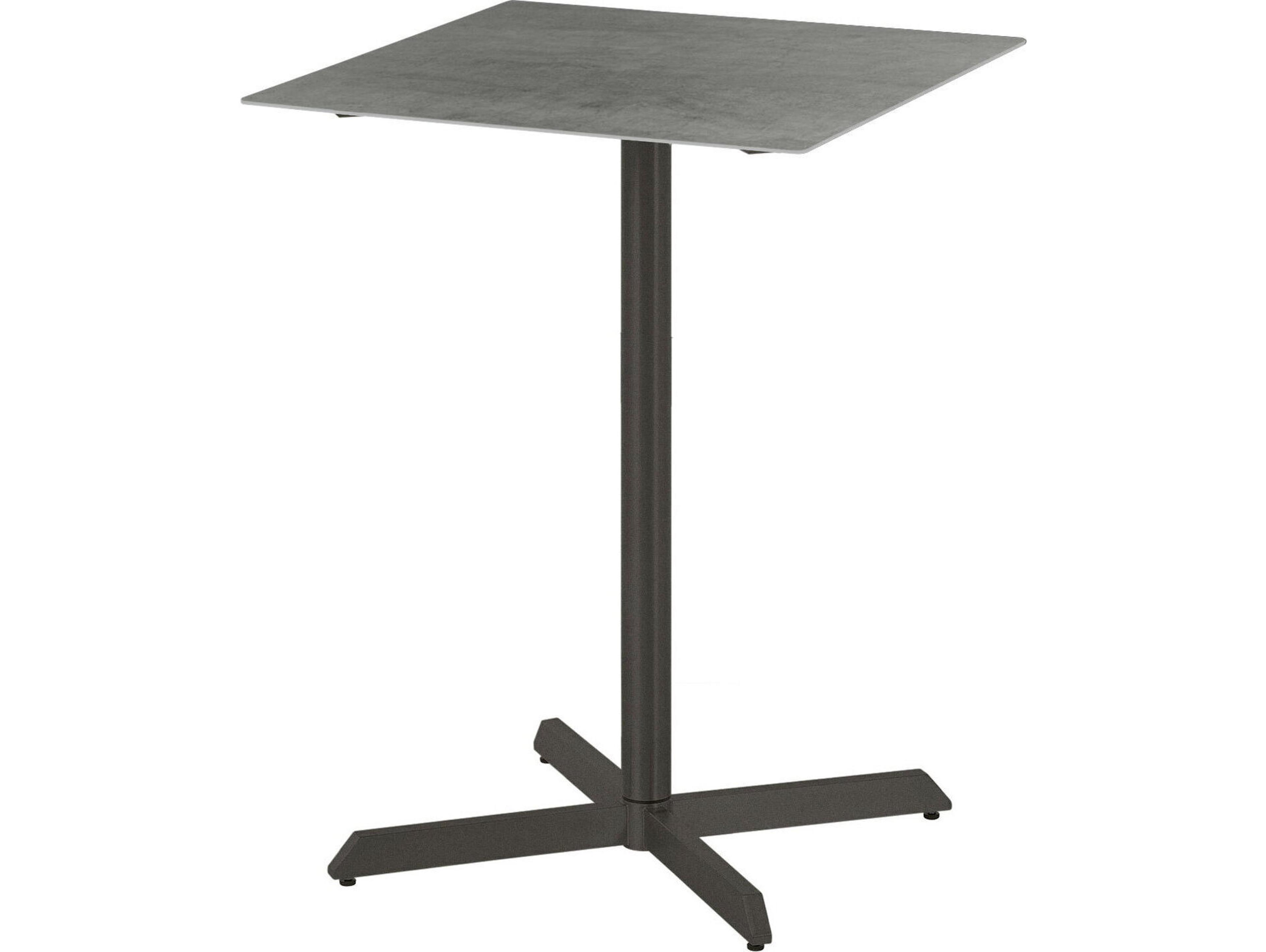 Barlow Tyrie Equinox Pedestal Bar Table Graphite Powder-Coated Stainless Steel Dusk Ceramic