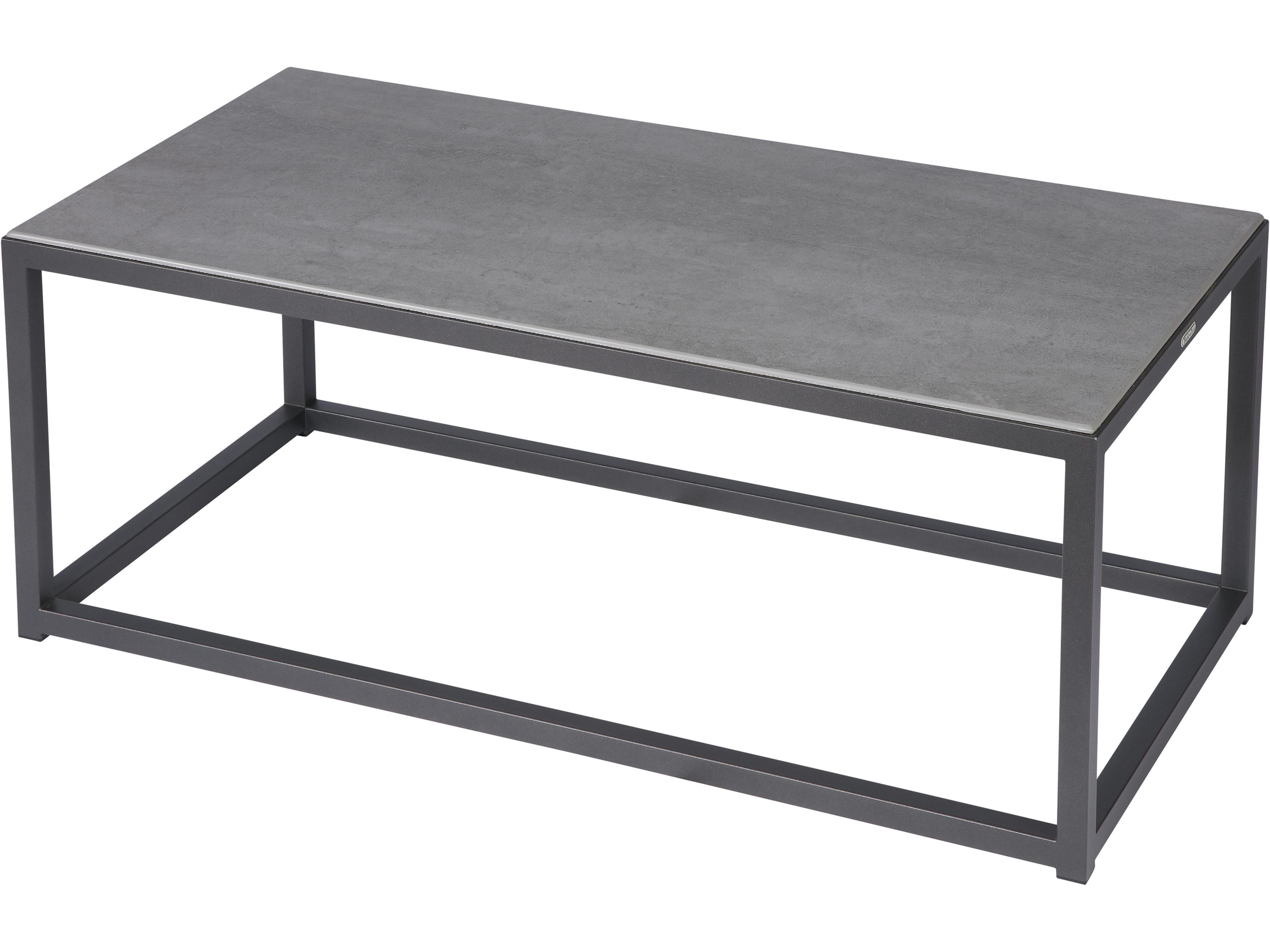 Barlow Tyrie Equinox Coffee Table - Graphite Powder Coated Stainless Steel Frame - Dusk Ceramic Top