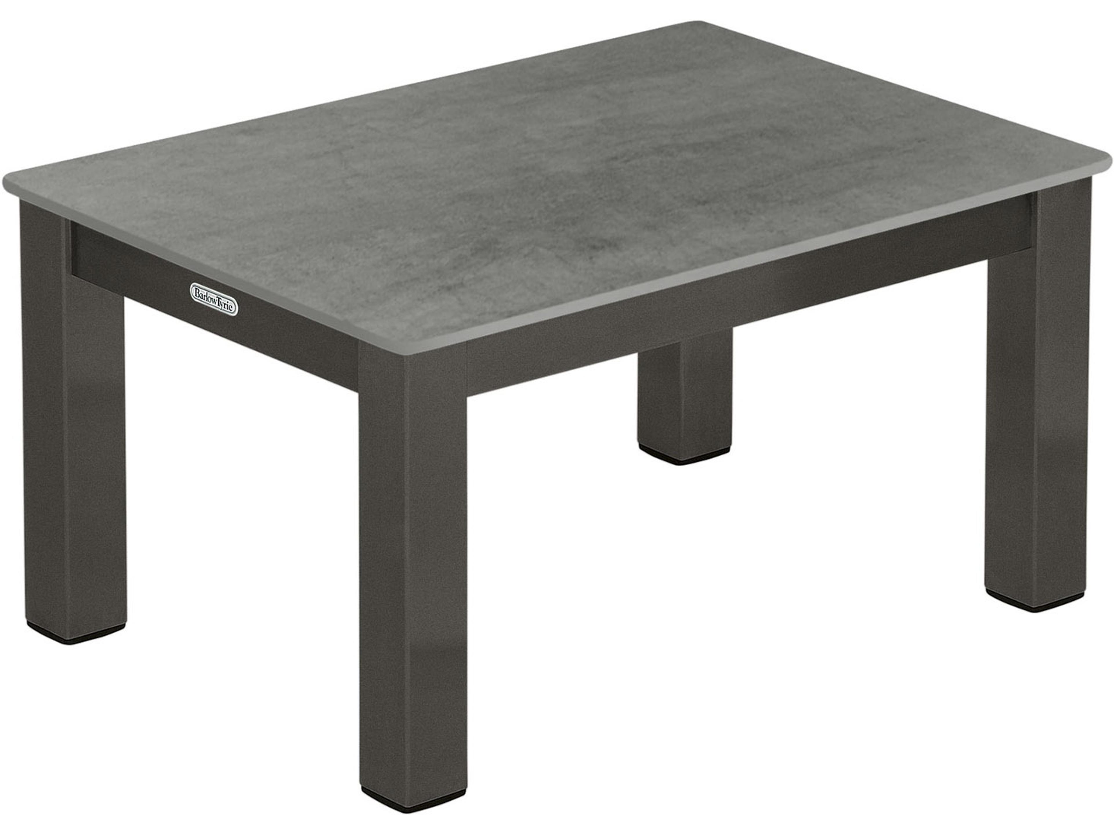 Barlow Tyrie Equinox Lounger Table - Graphite Powder Coated Stainless Steel Frame - Dusk Ceramic Top
