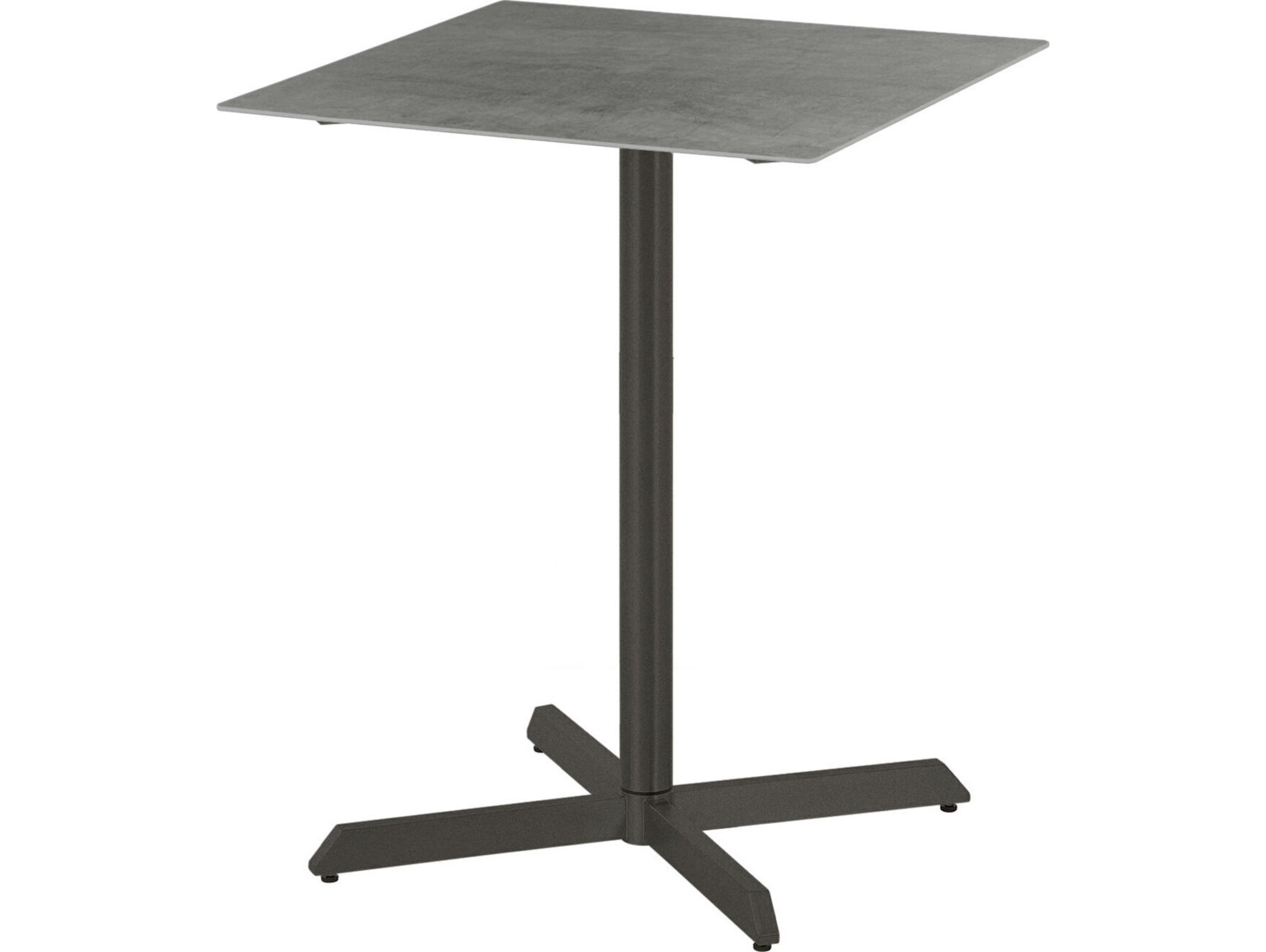 Barlow Tyrie Equinox Pedestal Counter Table Graphite Powder-Coated Stainless Steel Dusk Ceramic