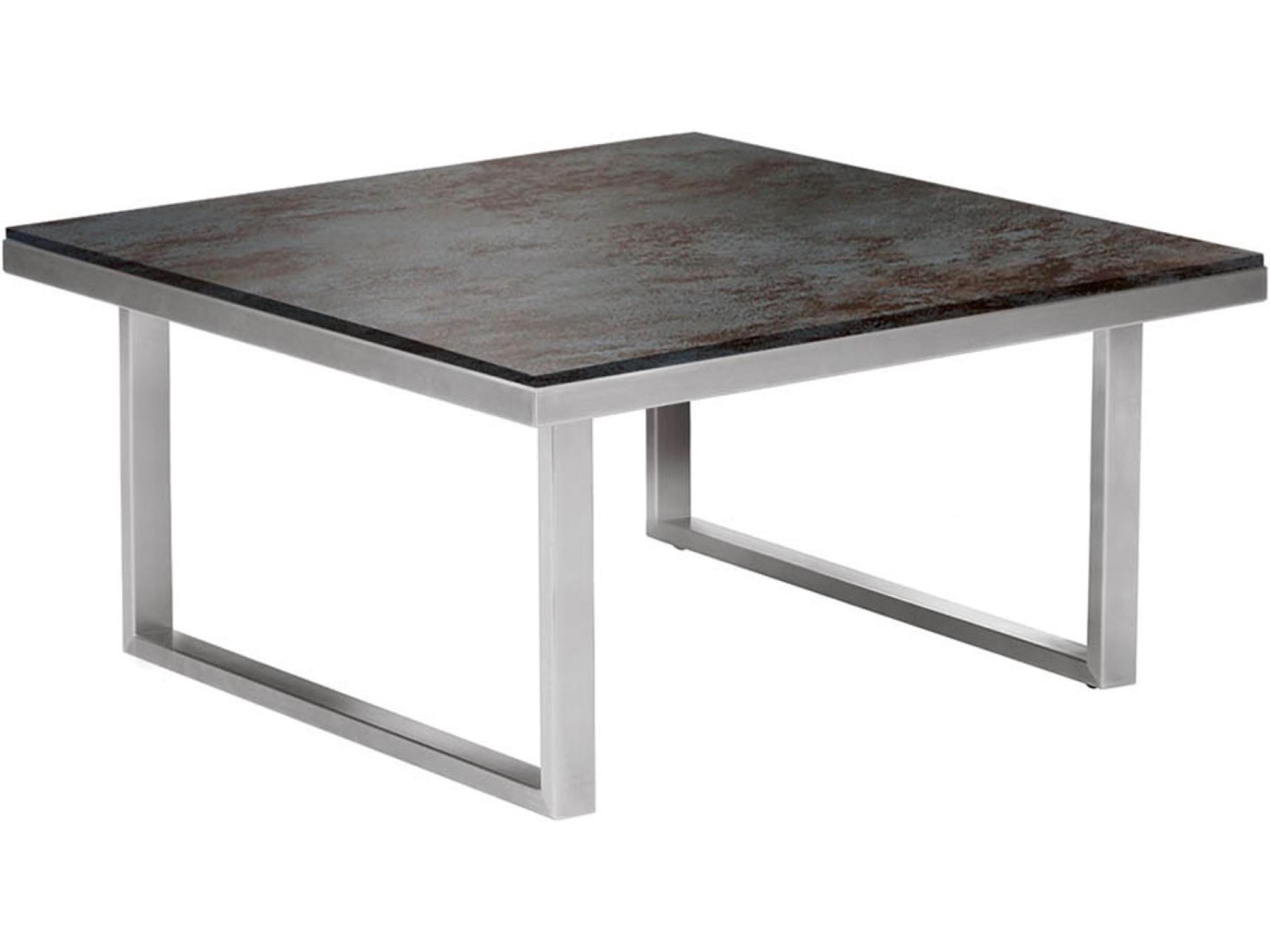 Barlow Tyrie Mercury Coffee Table  Stainless Steel Frame  Oxide Italian Ceramic