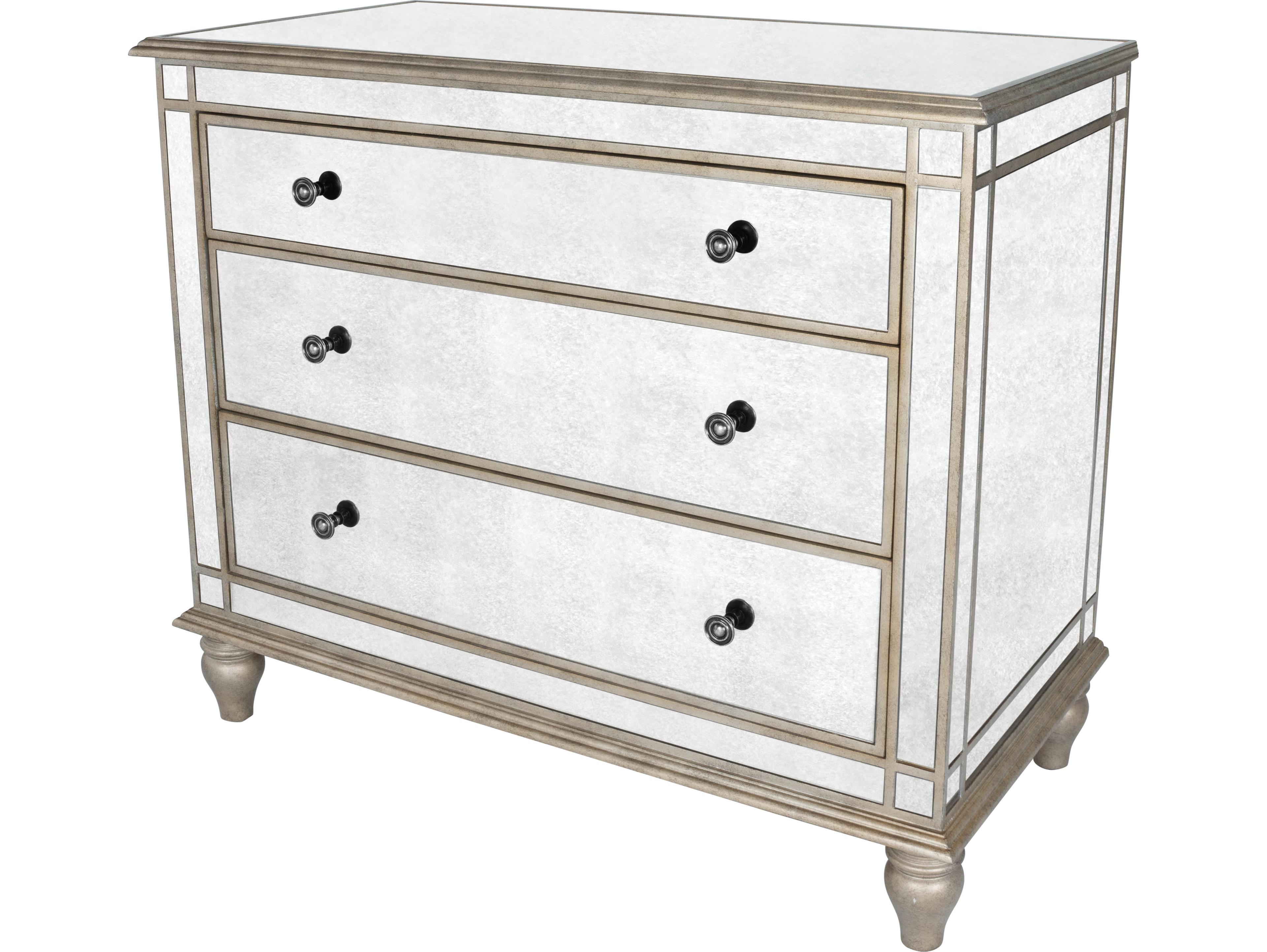 Butler Laflin Mirror Mirrored Birch Wood Accent Chest