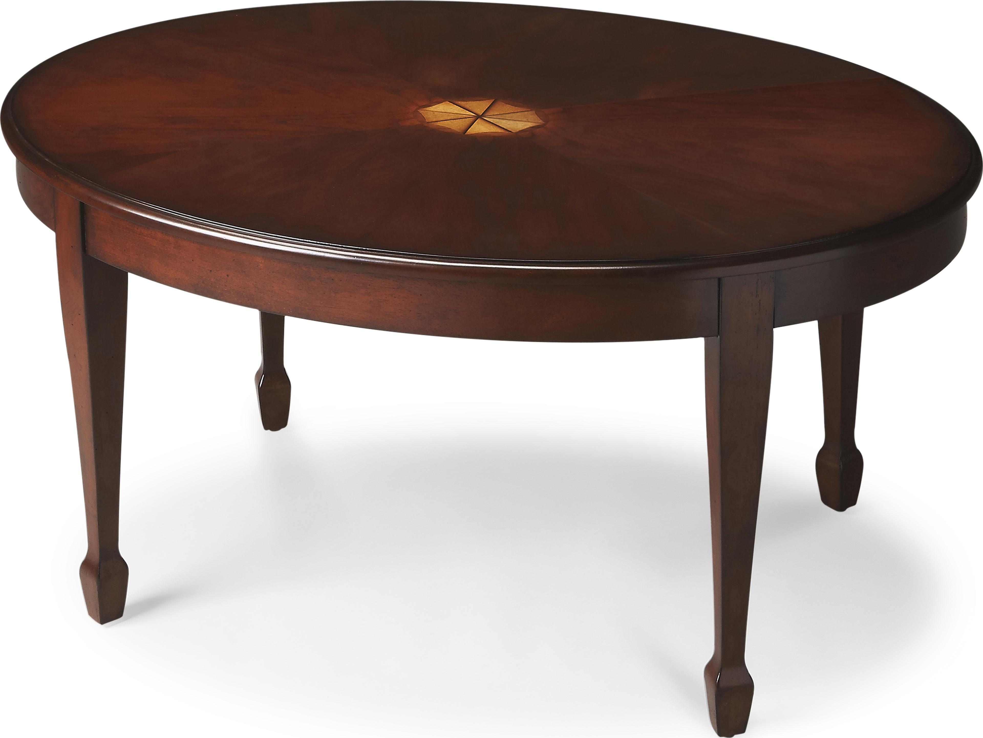 Butler Clayton Oval Wood Cherry Coffee Table
