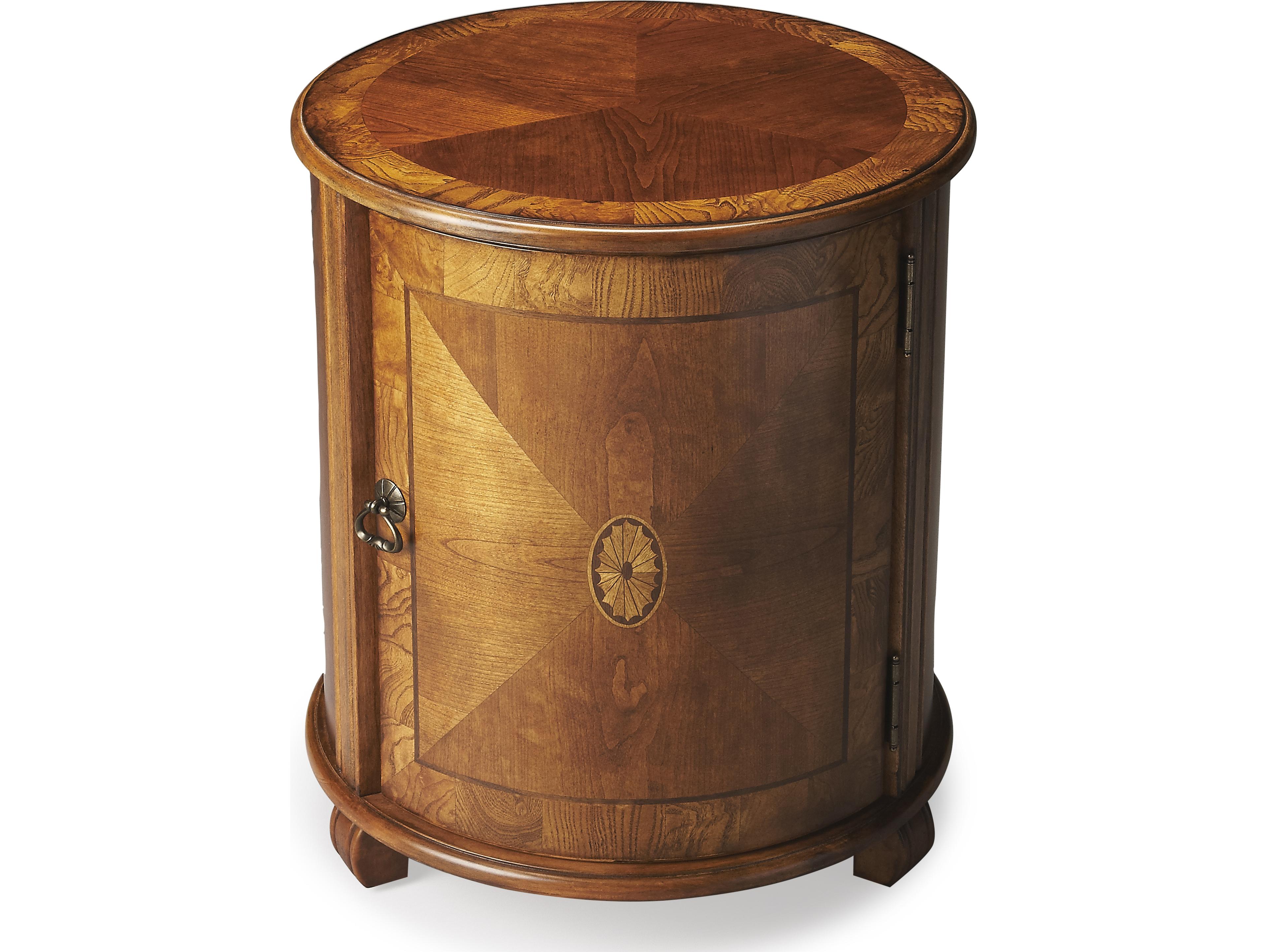 Butler Lawrie Round Wood Olive Ash End Table