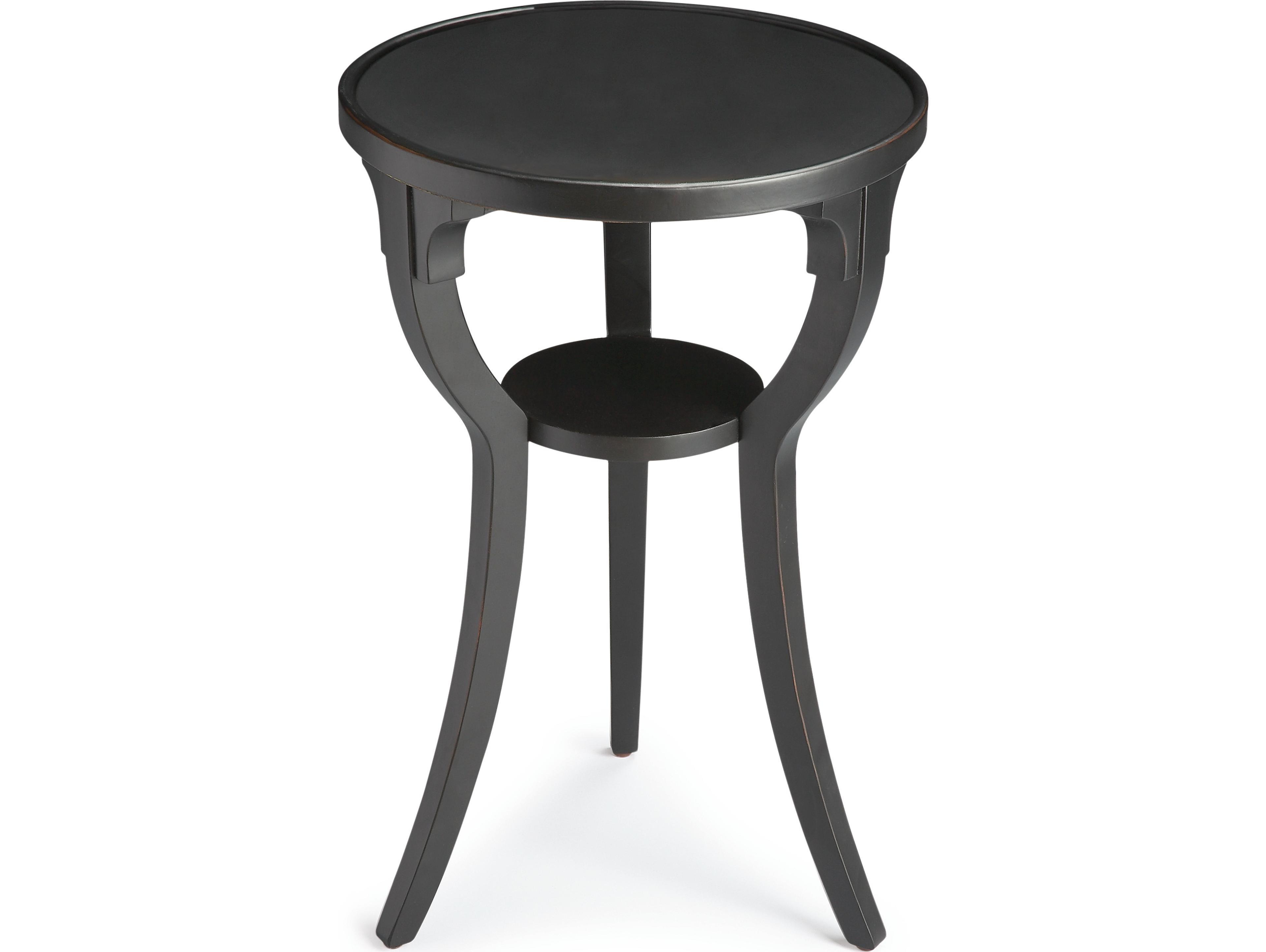 Dalton Round Wood Black Licorice End Table