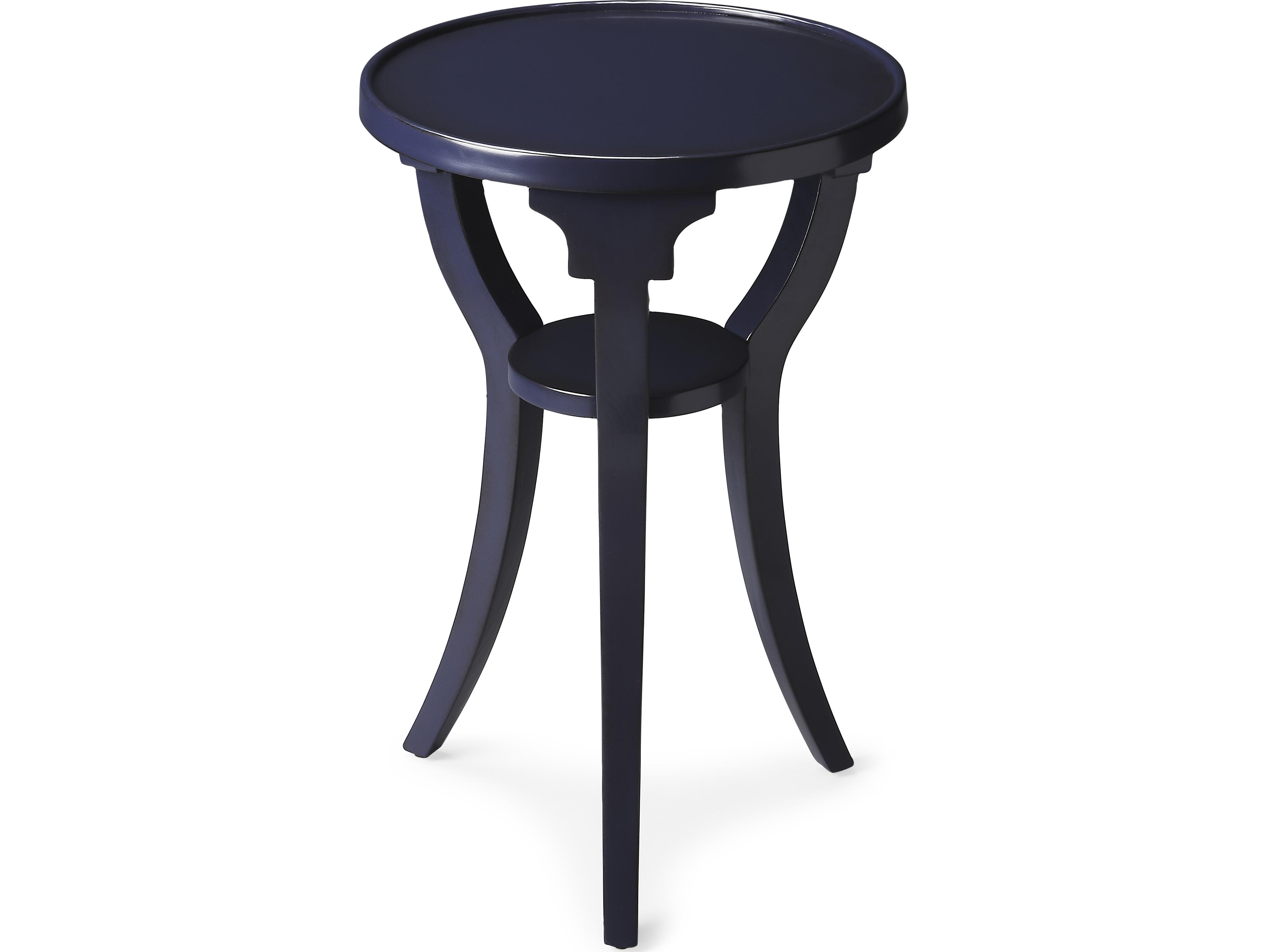 Dalton Round Wood Blue End Table
